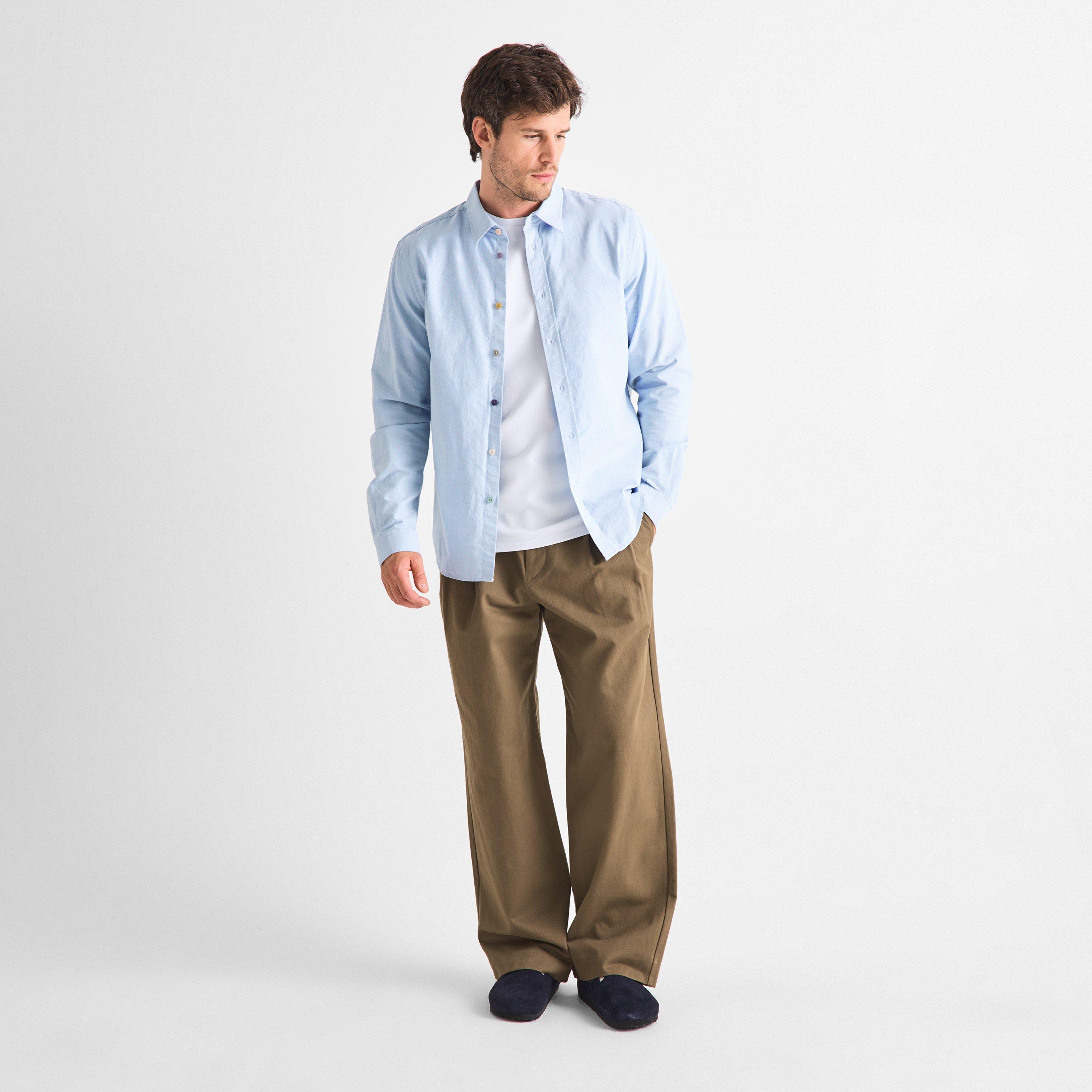 Blue 40 - PS Paul Smith - Men's Multi-Button Cotton Long-Sleeve Tailored-Fit Shirt - 5
