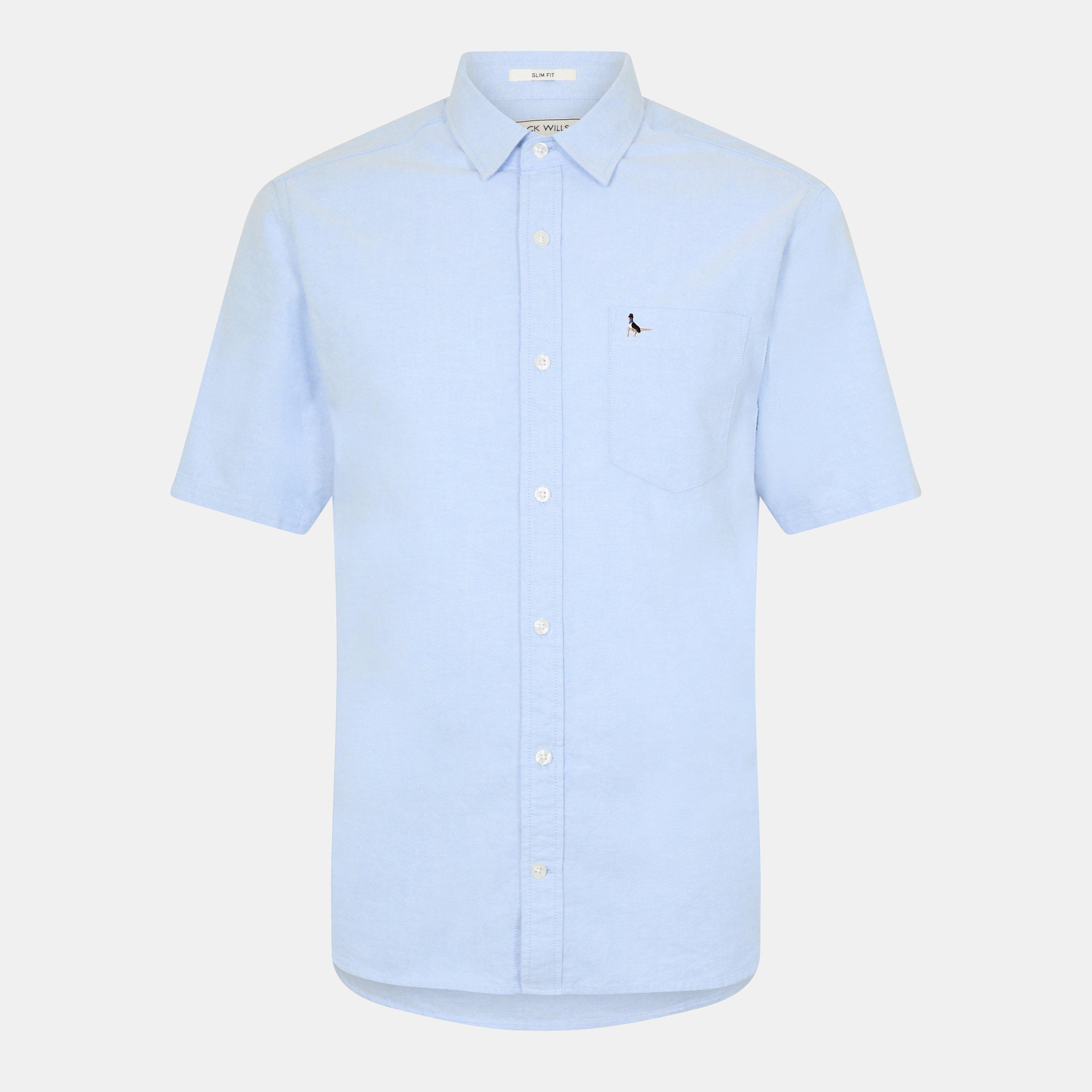 Sky Blue - Jack Wills - Short Sleeve Oxford Shirt Mens - 1