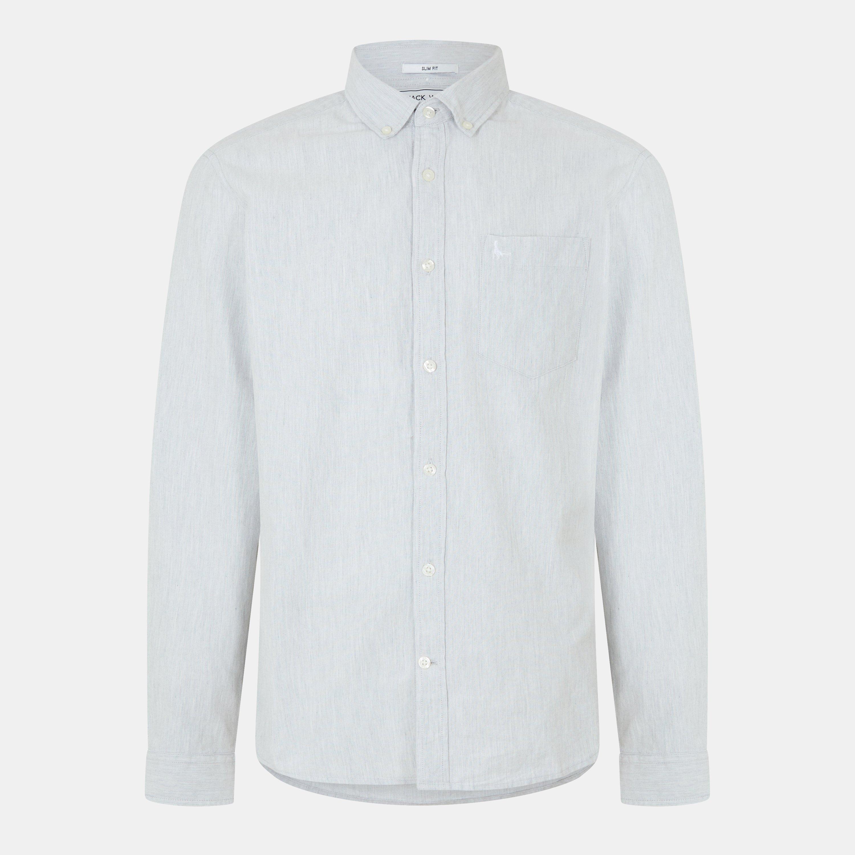 Jack Wills Men's Jackwills Wadsworth Oxford Shirt - Lt Ash Mrl - XS