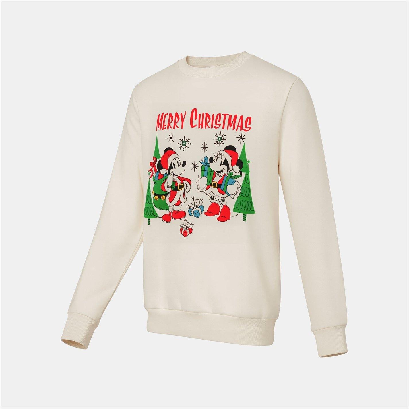 Mickey - Character - Unisex Disney Elf Xmas Fleece Crew Sweat - 2