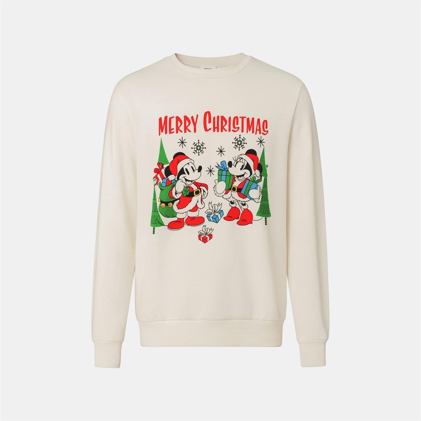 Mickey - Character - Unisex Disney Elf Xmas Fleece Crew Sweat - 4