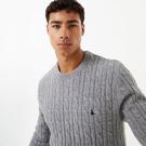 Grises - Jack Wills - Jack Marlow Merino Wool Blend Cable Knitted Jumper - 3