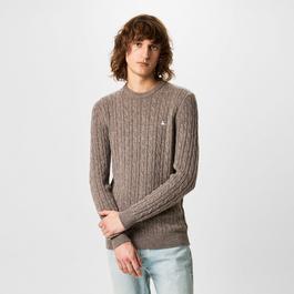 Jack Wills Marlow Merino Wool Blend Cable Knitted Jumper