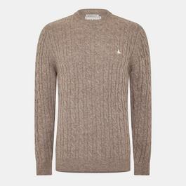Jack Wills Marlow Merino Wool Blend Cable Knitted Jumper Men