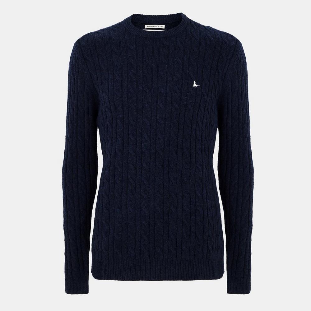 Jack Wills Marlow Cable Knit Jumper (bleumarin)