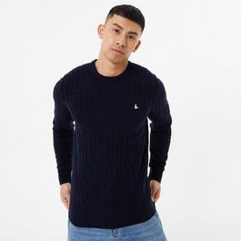 Jack Wills Marlow Merino Wool Blend Cable Knitted Jumper