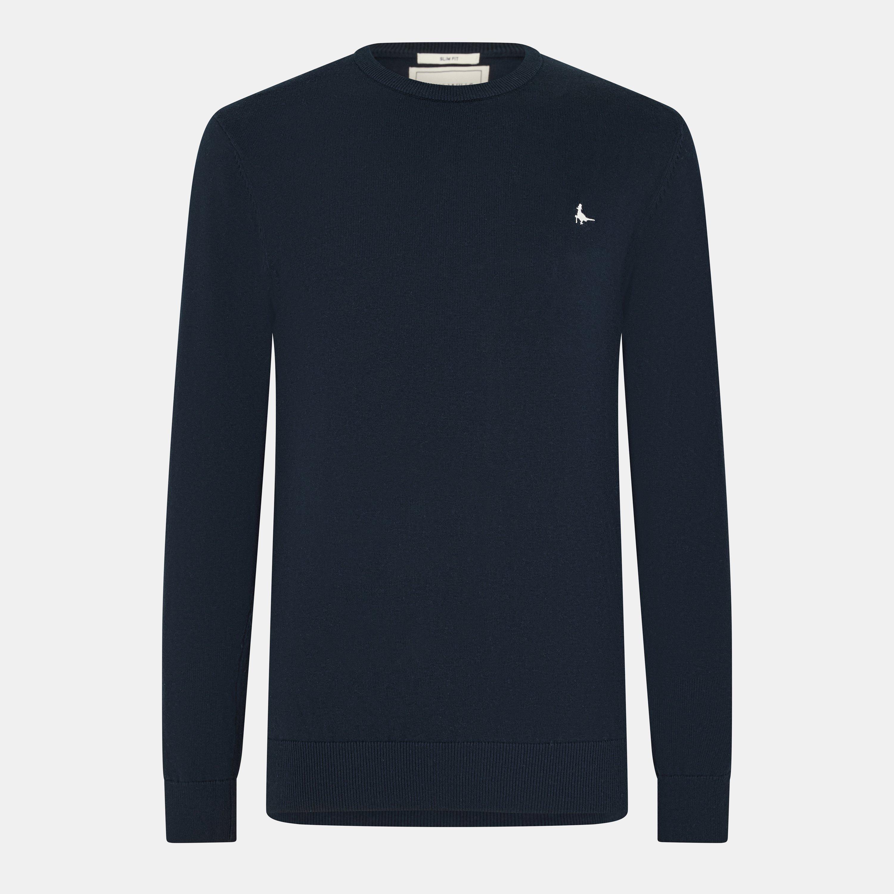 Navy - Jack Wills - Jack Seabourne Crew Neck Logo Jumper - 1