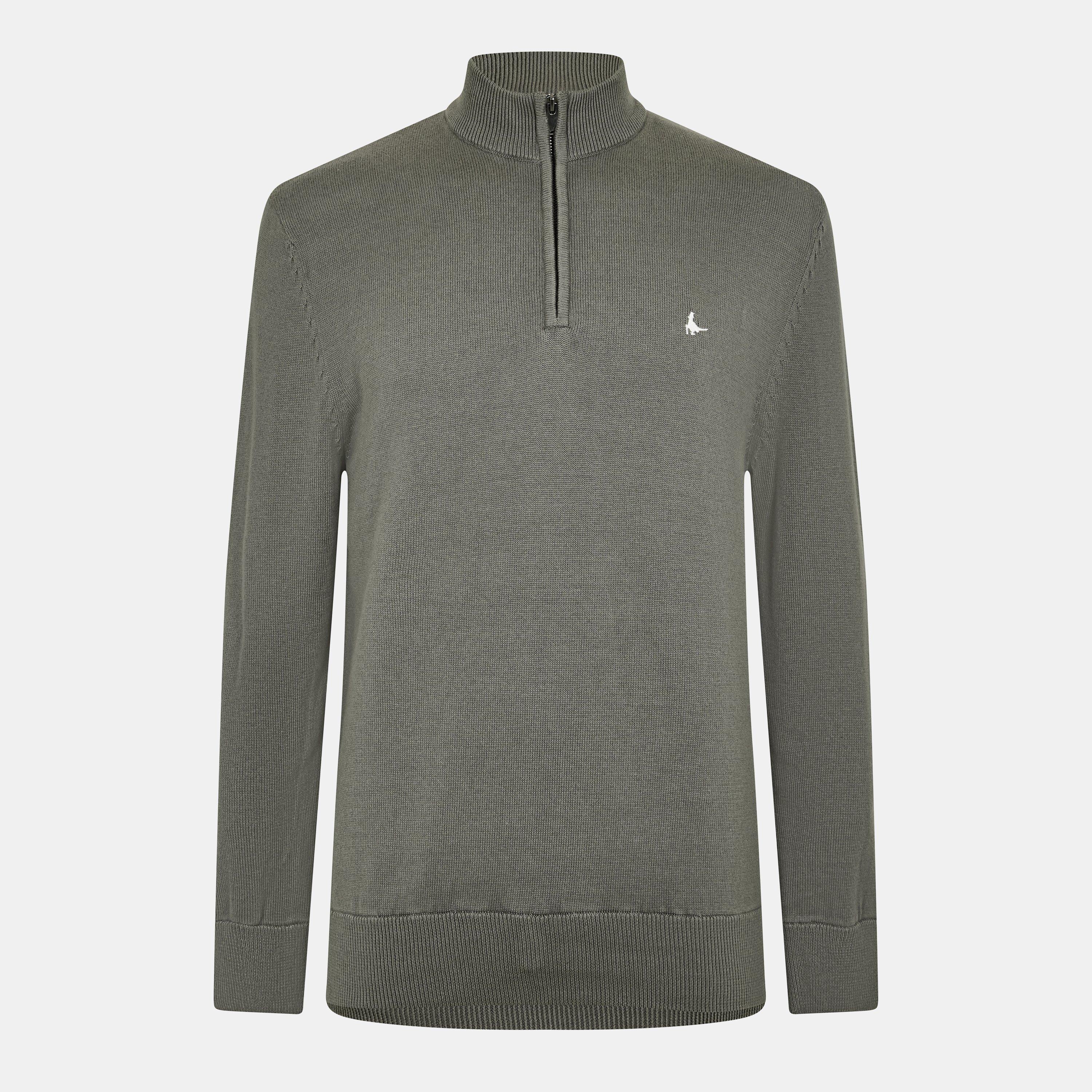 Jack Wills Men's Jack Funnel Neck Half Zip Jumper - Slate - 2XL