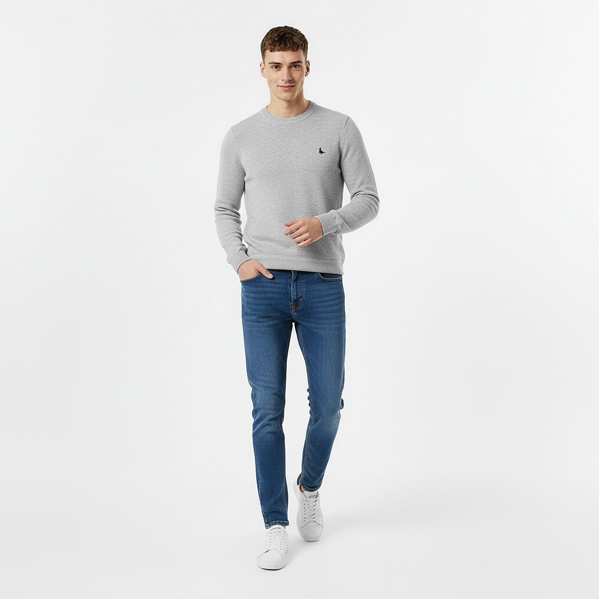 Grey Marl - Jack Wills - Linus seed stitch Crew Neck Jumper Men - 5