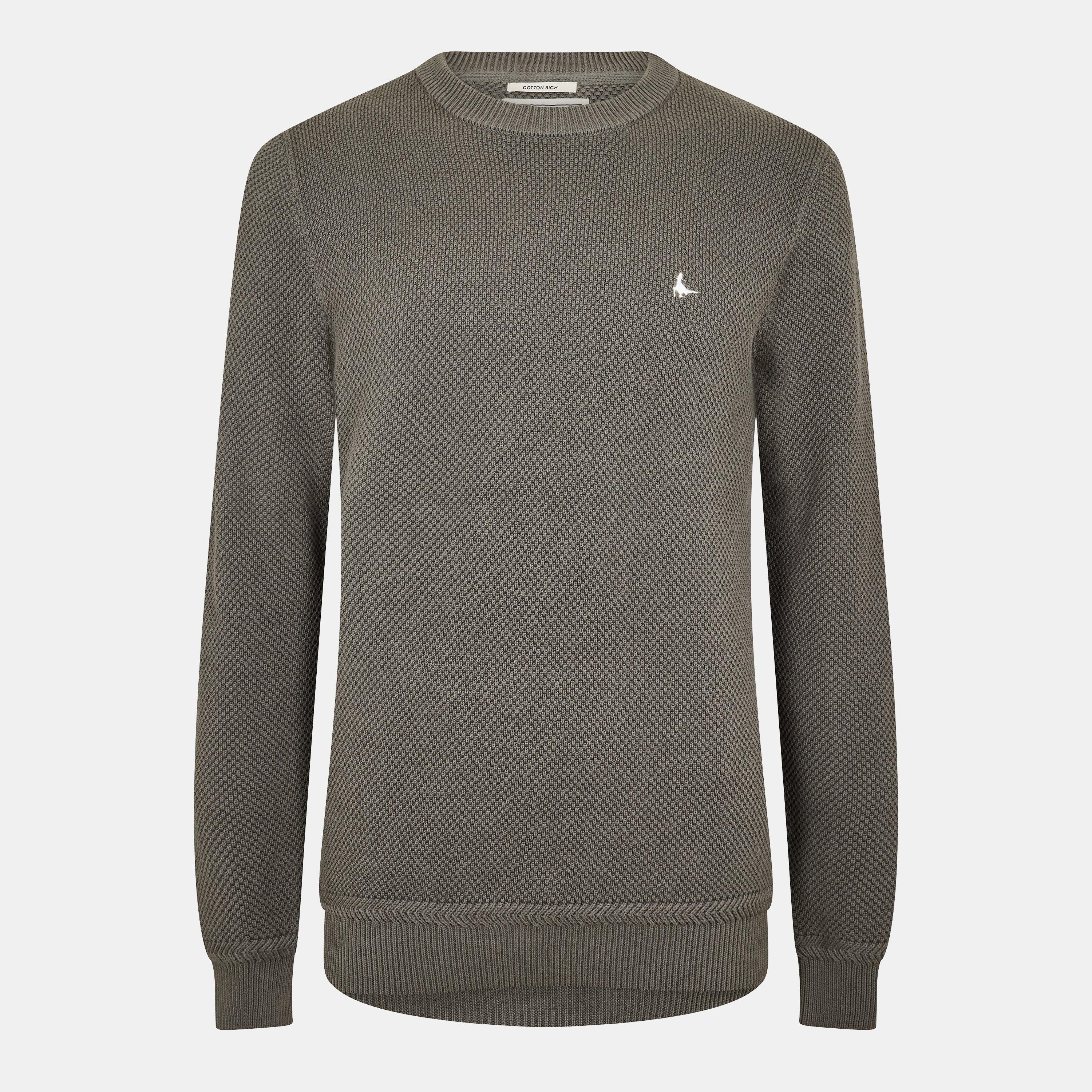 Jack Wills Men's Linus Seed Stitch Crew Neck Jumper - Slate - XL