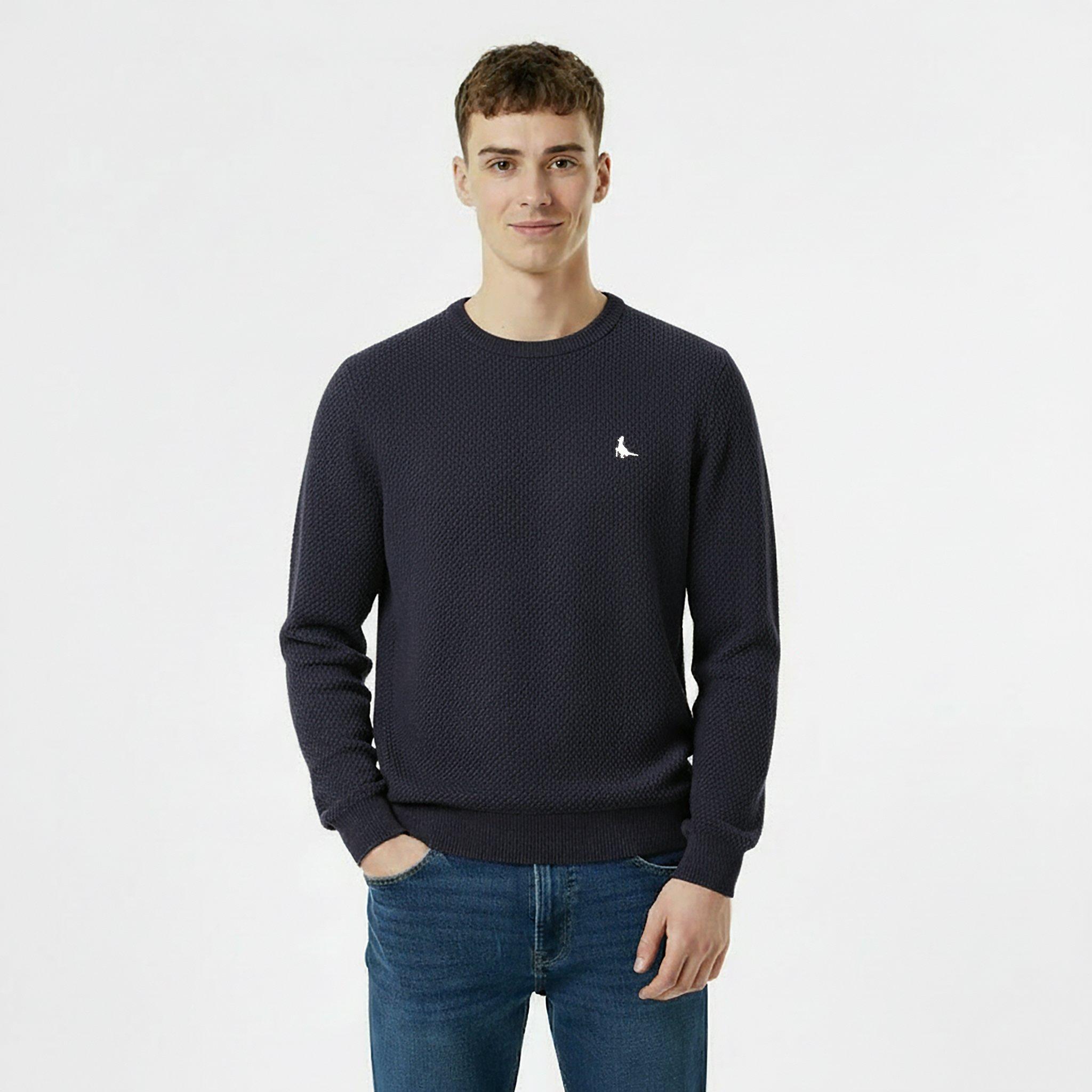 Black - Jack Wills - Linus seed stitch Crew Neck Jumper Men - 3