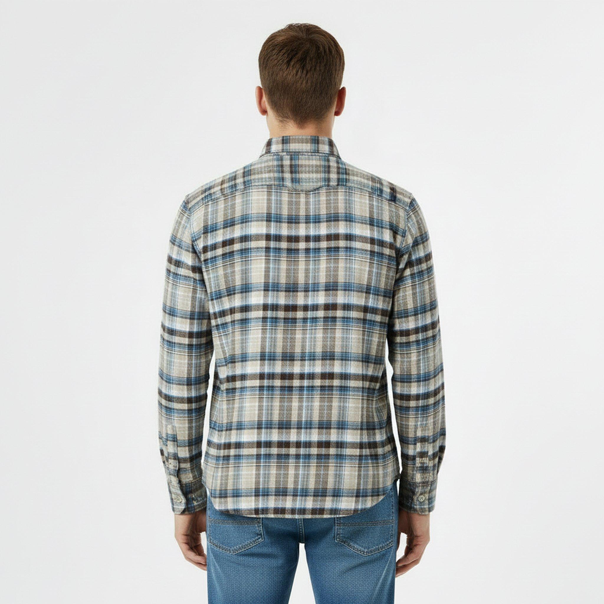 Chocolate - Jack Wills - Men's JW Check Long-Sleeve Patterned Shirt - 4