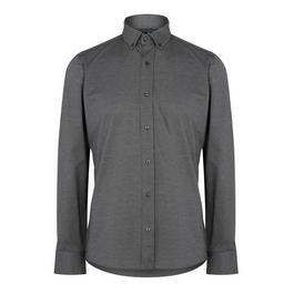 Boss Regular Fit Shirt In Structured Cotton Blend Jersey