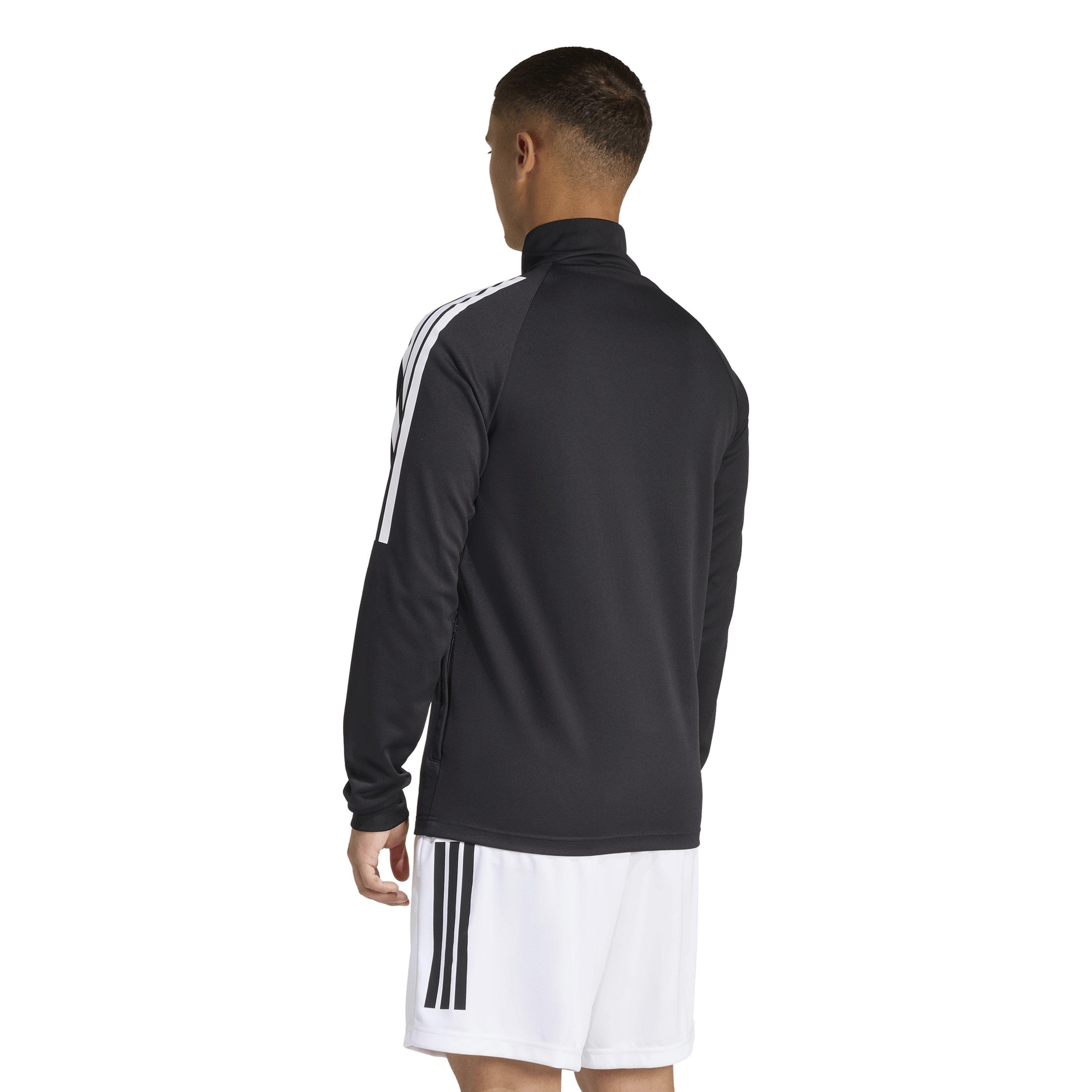 Black/White - adidas - Sereno Long Sleeve Zip Top Mens - 3