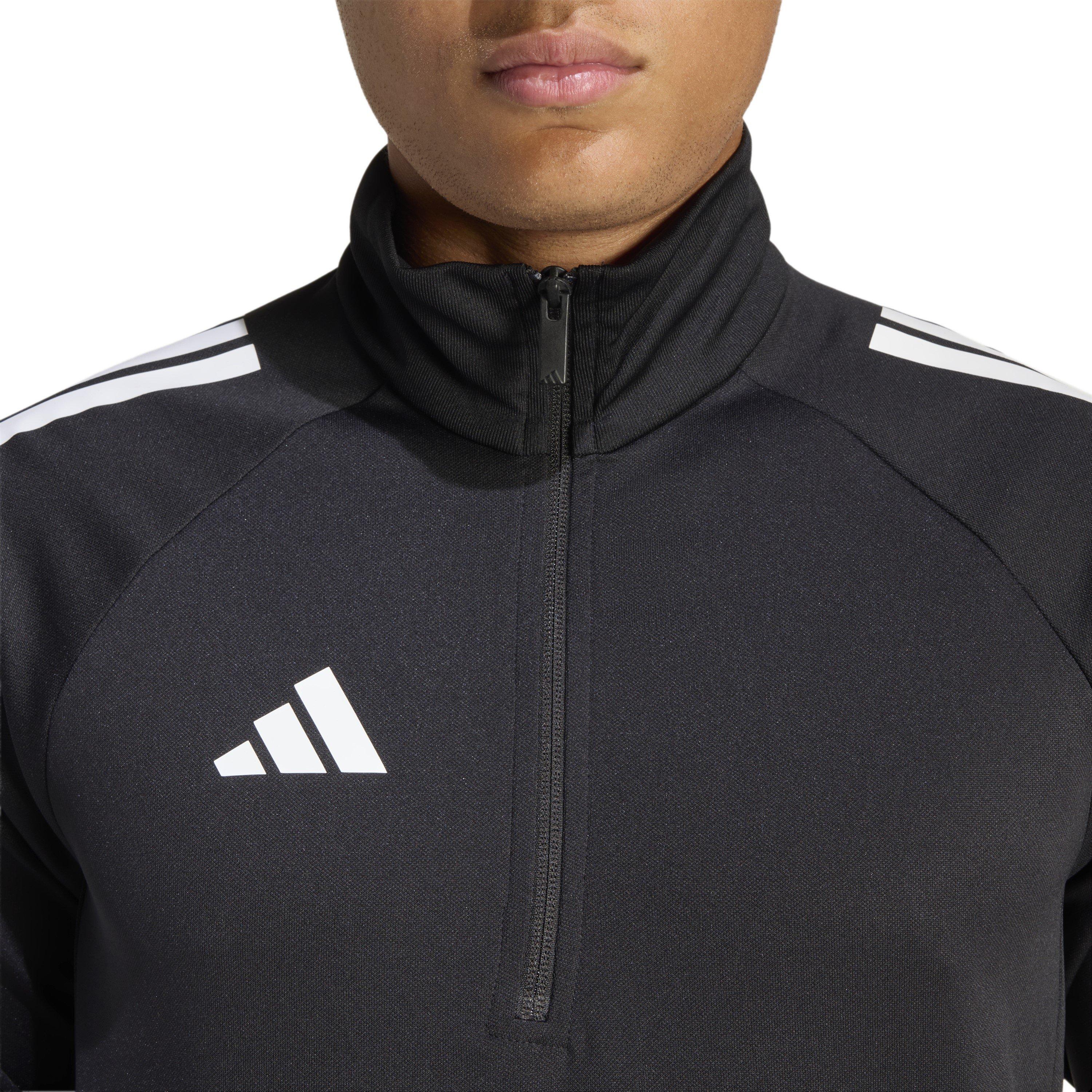 Black/White - adidas - Sereno Long Sleeve Zip Top Mens - 5