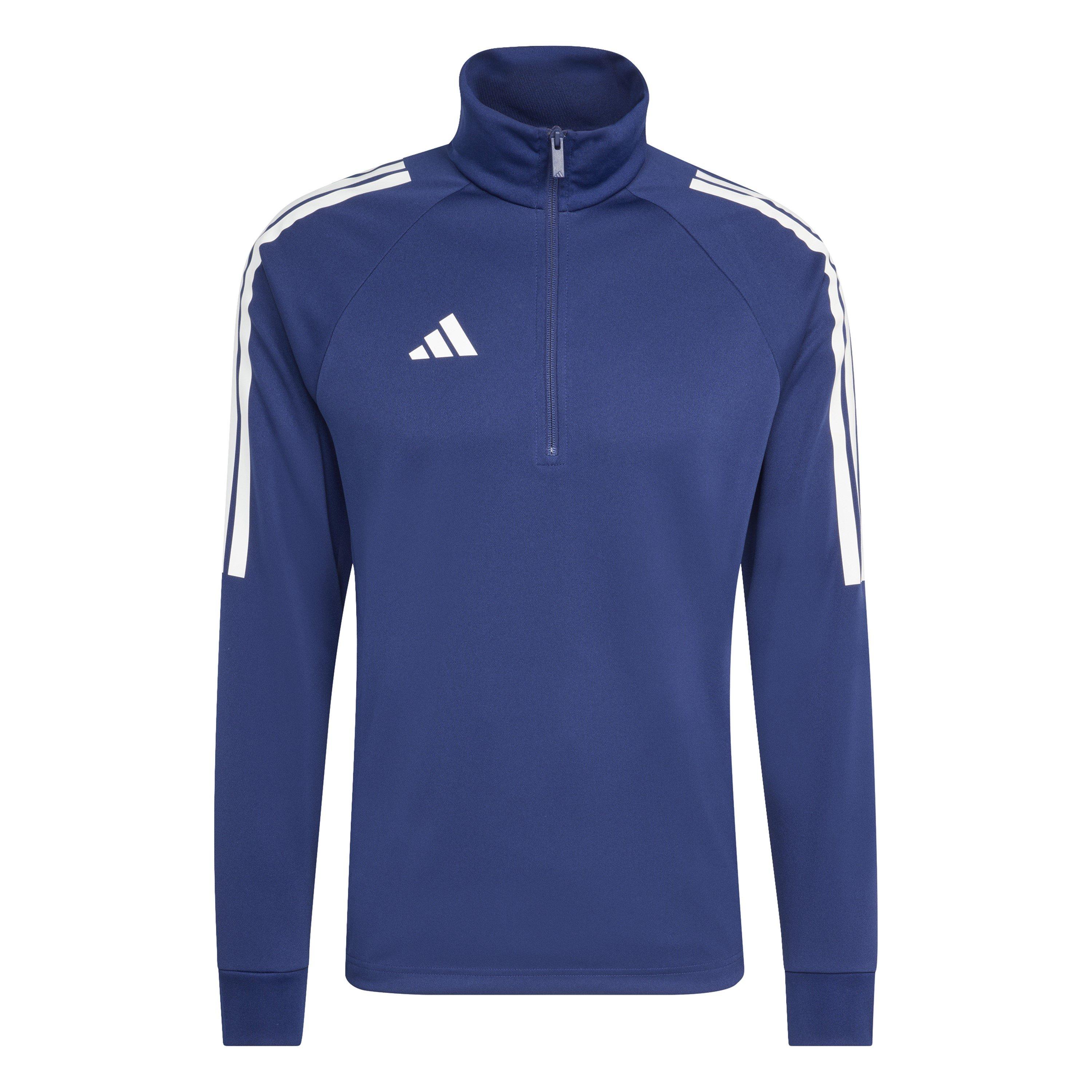 Azul Marinho/Branco - adidas - Sereno Long Sleeve Zip Top Mens - 1
