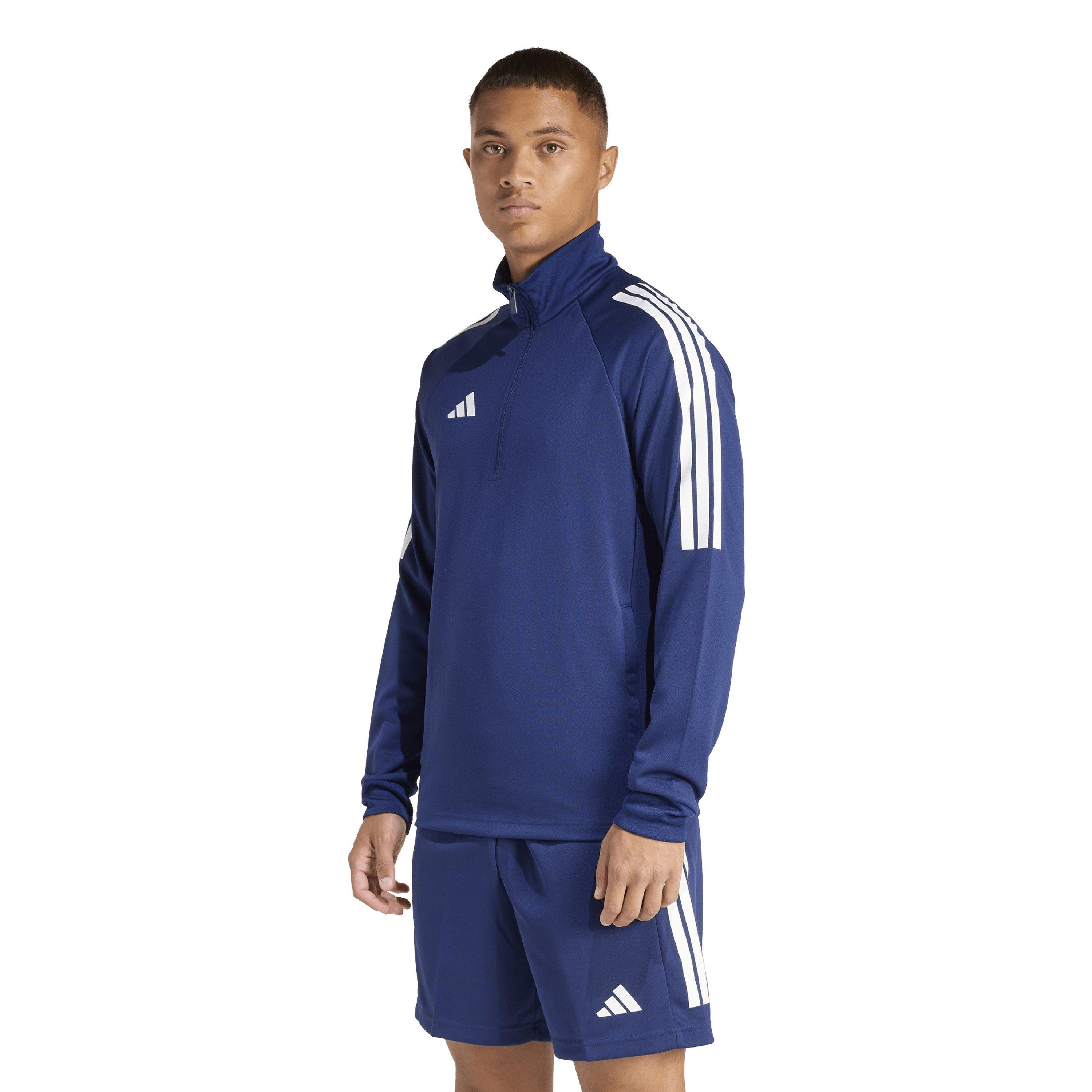 Azul Marinho/Branco - adidas - Sereno Long Sleeve Zip Top Mens - 2