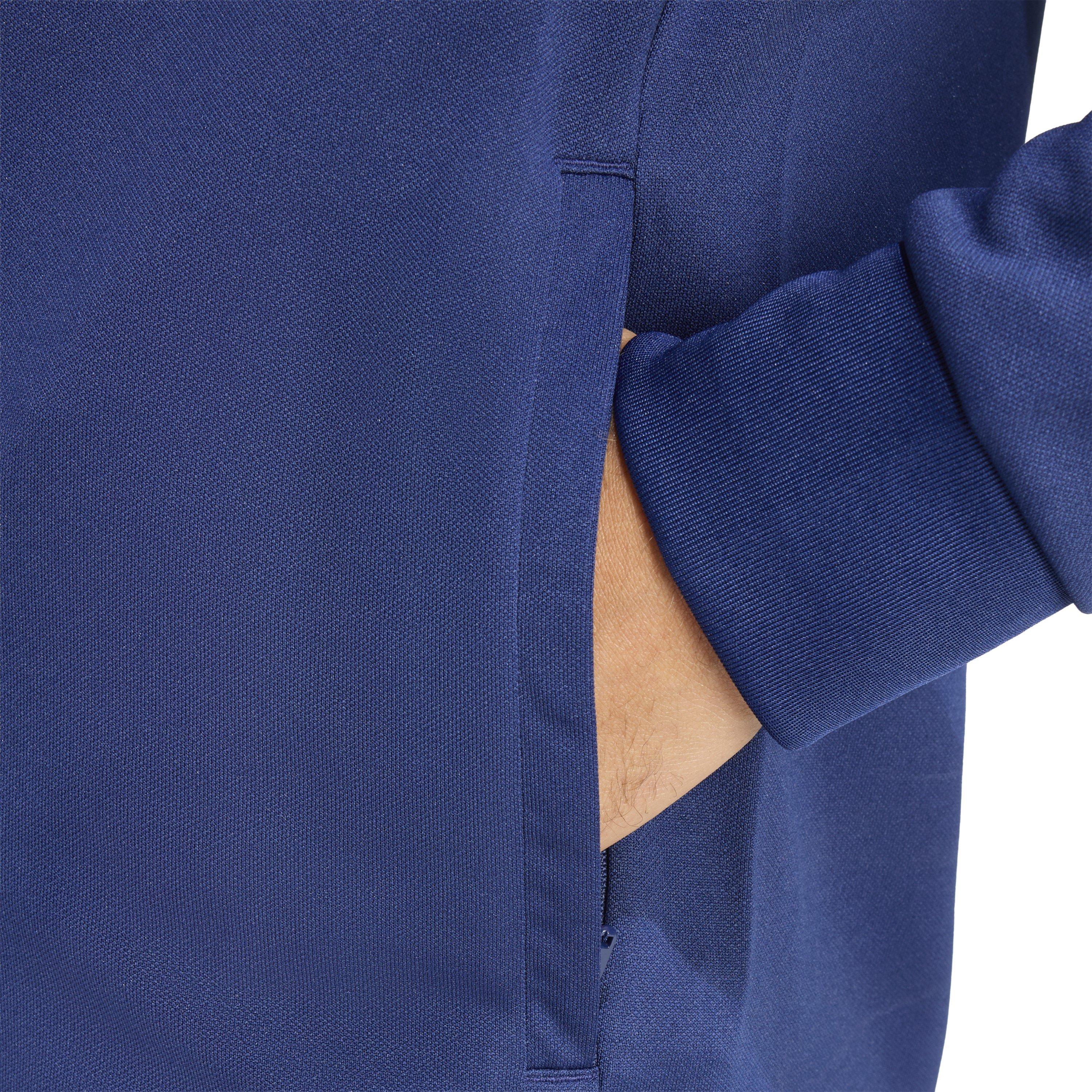 Azul Marinho/Branco - adidas - Sereno Long Sleeve Zip Top Mens - 4