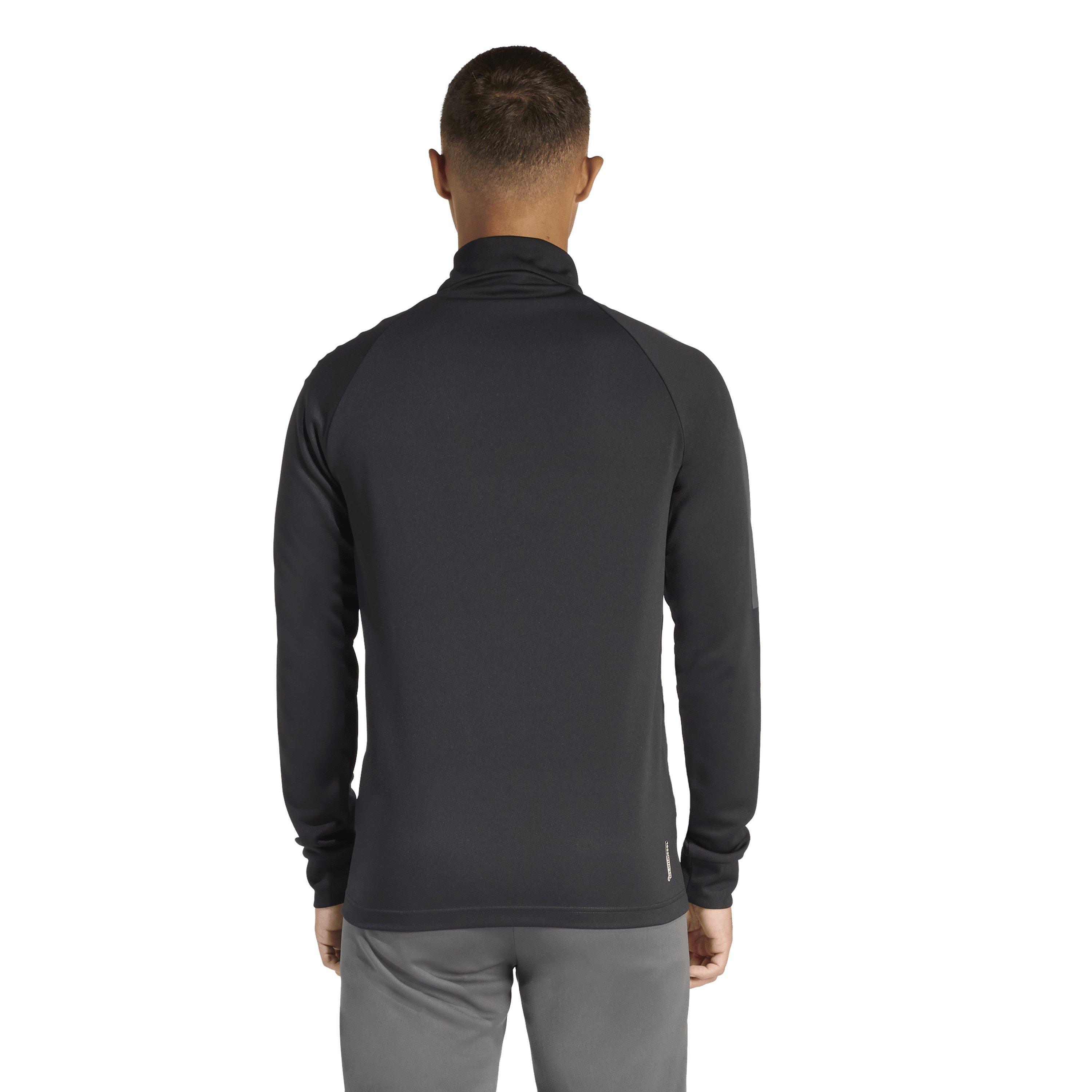 Black/Grey - adidas - Sereno Long Sleeve Zip Top Mens - 3