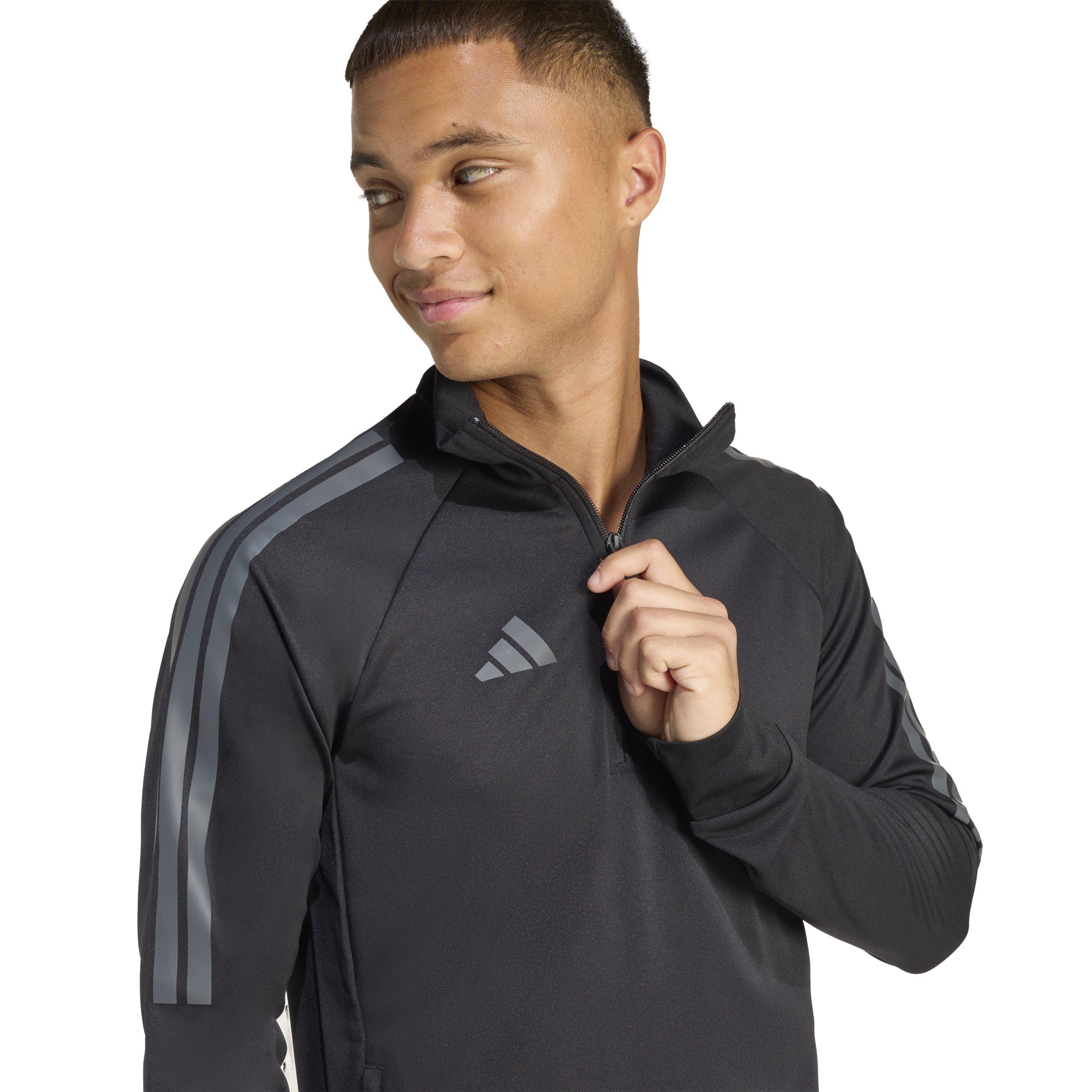 Black/Grey - adidas - Sereno Long Sleeve Zip Top Mens - 5