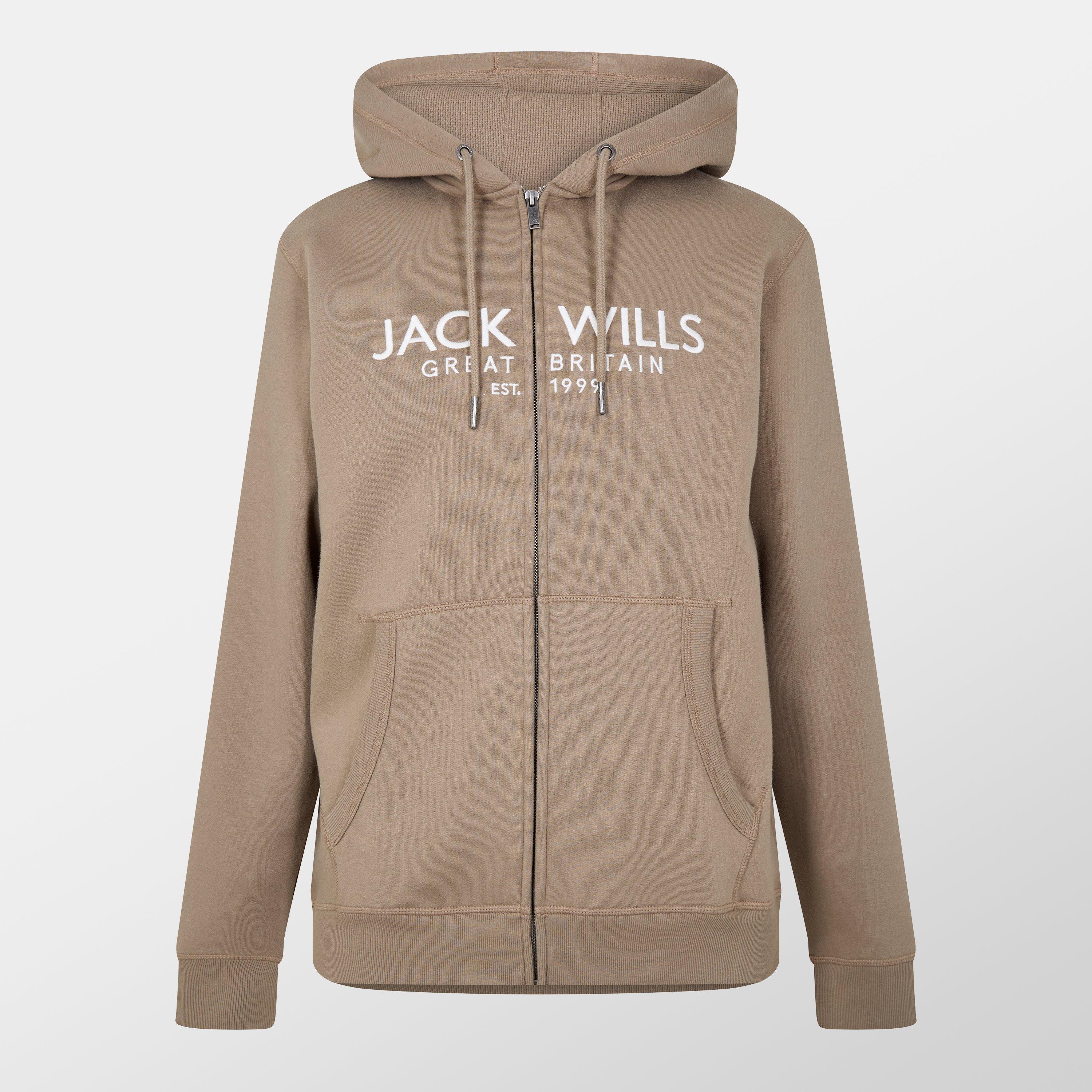 Jack Wills Men's Pinebrook Graphic Zip Hoodie - Fawn - S