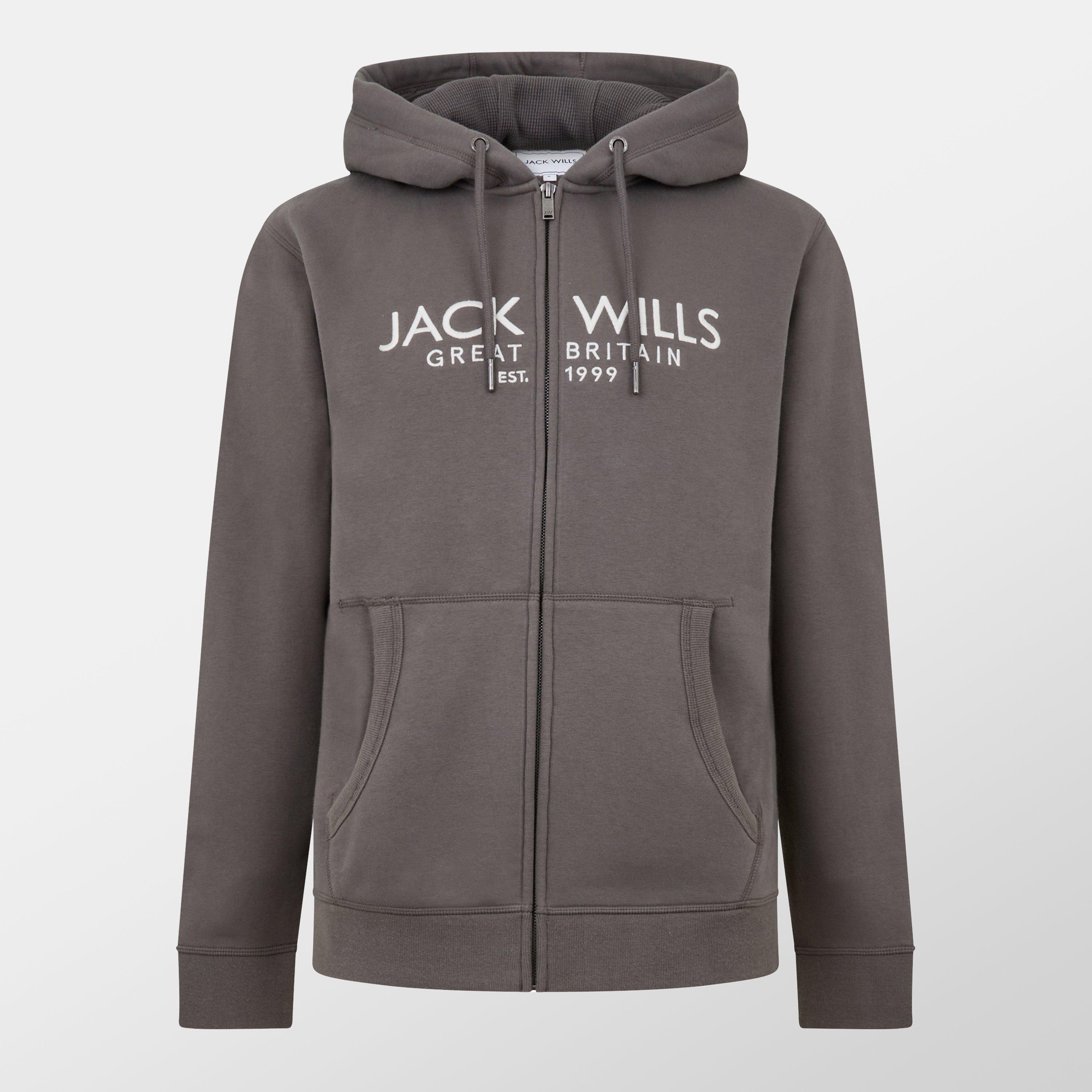 Jack Wills Men's Pinebrook Graphic Zip Hoodie - Slate - XL