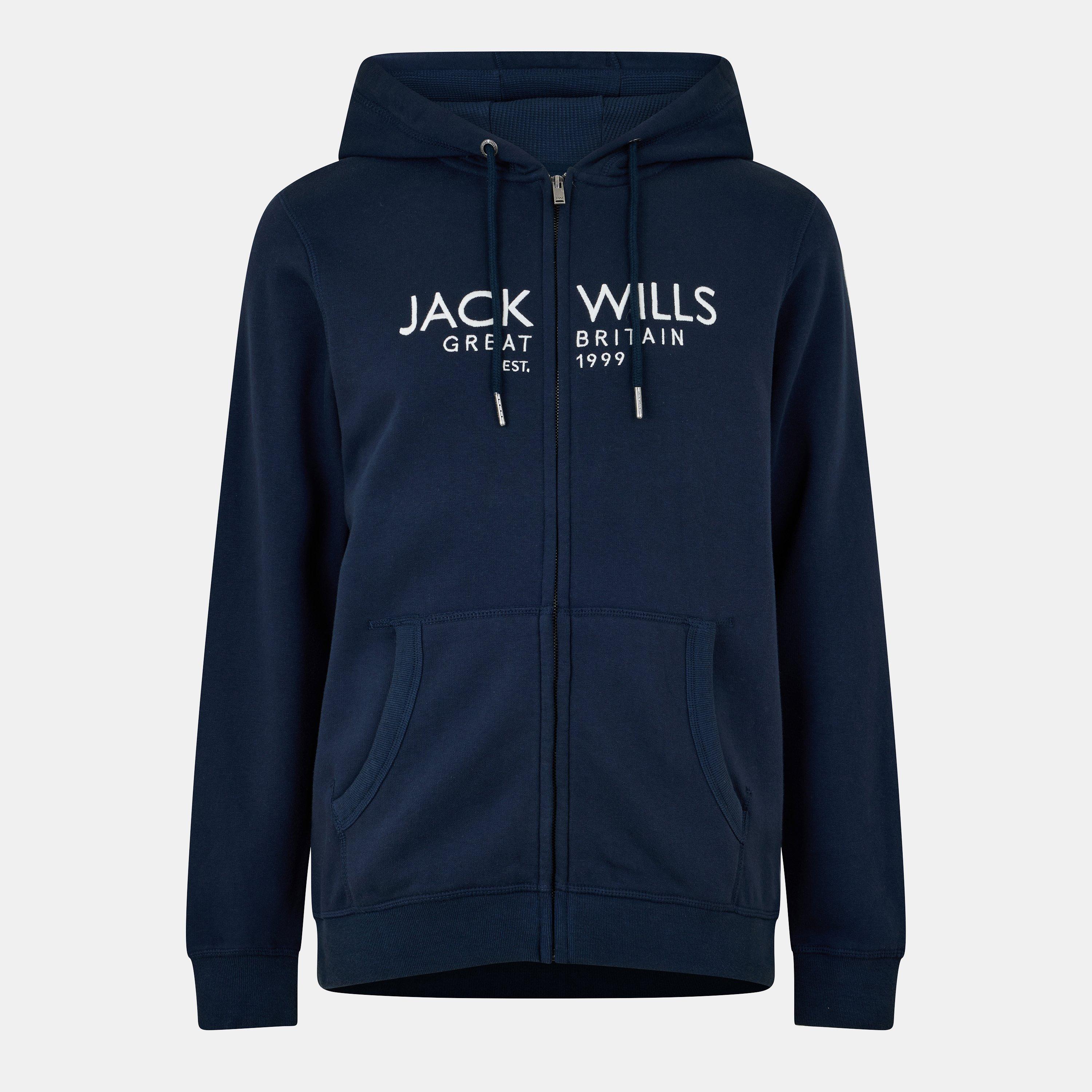 Jack Wills Men's Pinebrook Graphic Zip Hoodie - Navy - XS