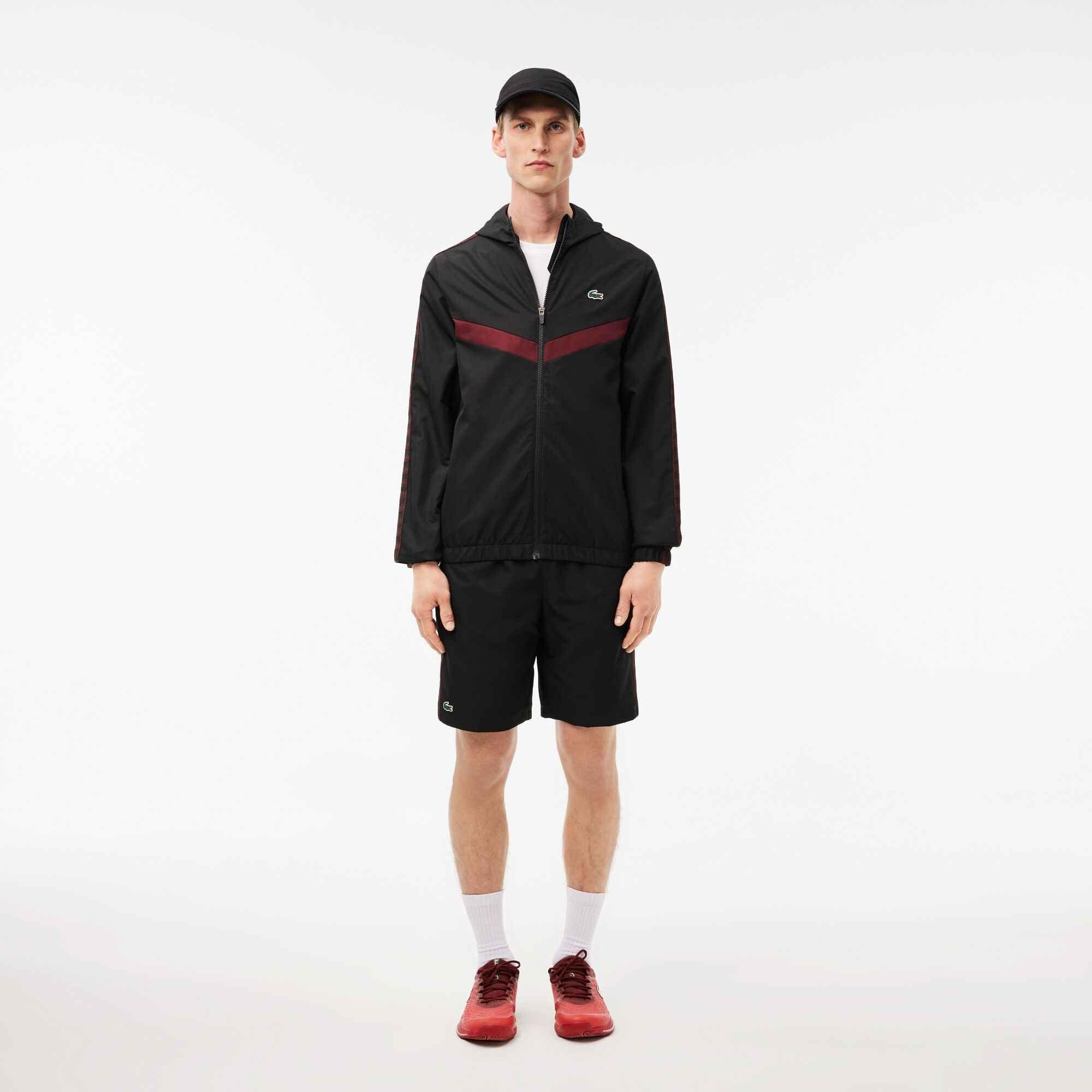 Black 7V2 - Lacoste - Men's Taped Tracksuit Top - 6