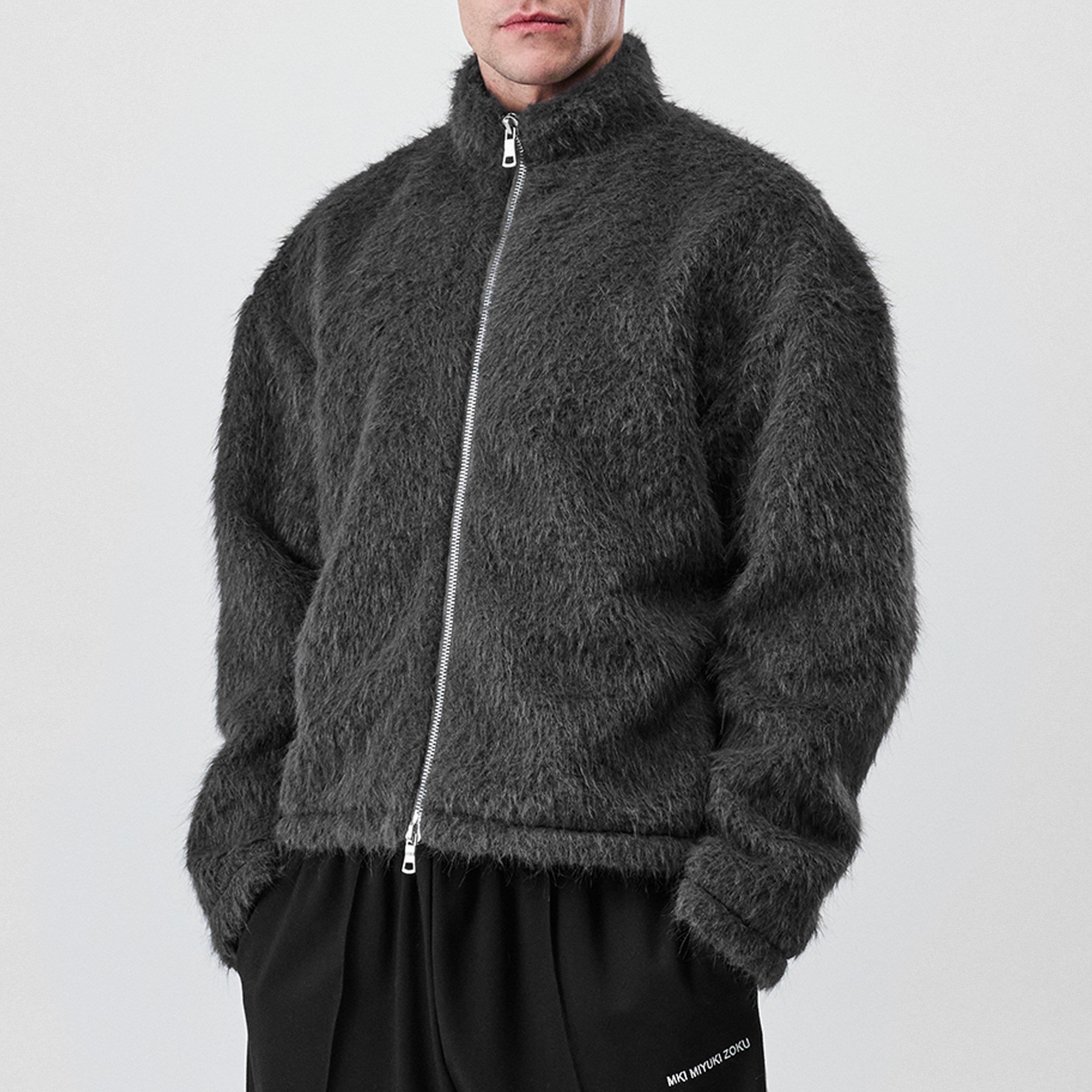 Charcoal - MKI MIYUKI ZOKU - Men's Alpaca Tracksuit Top - 1