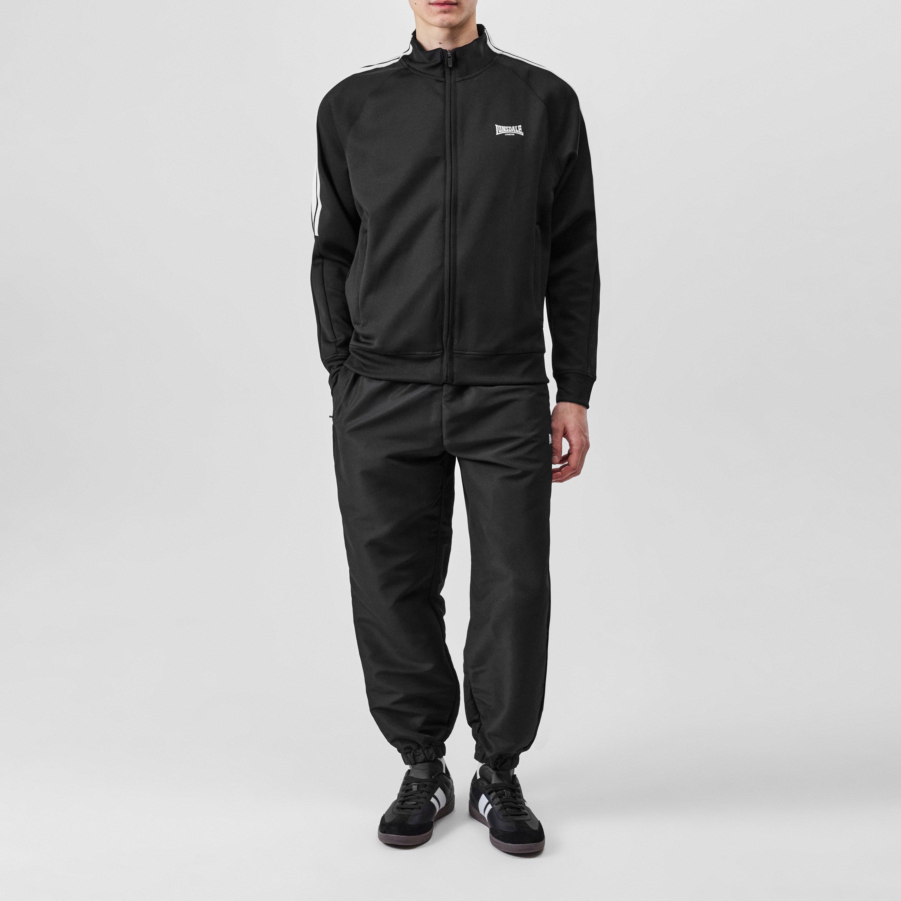 Black - Lonsdale - 2 Stripe Track Top Mens - 6