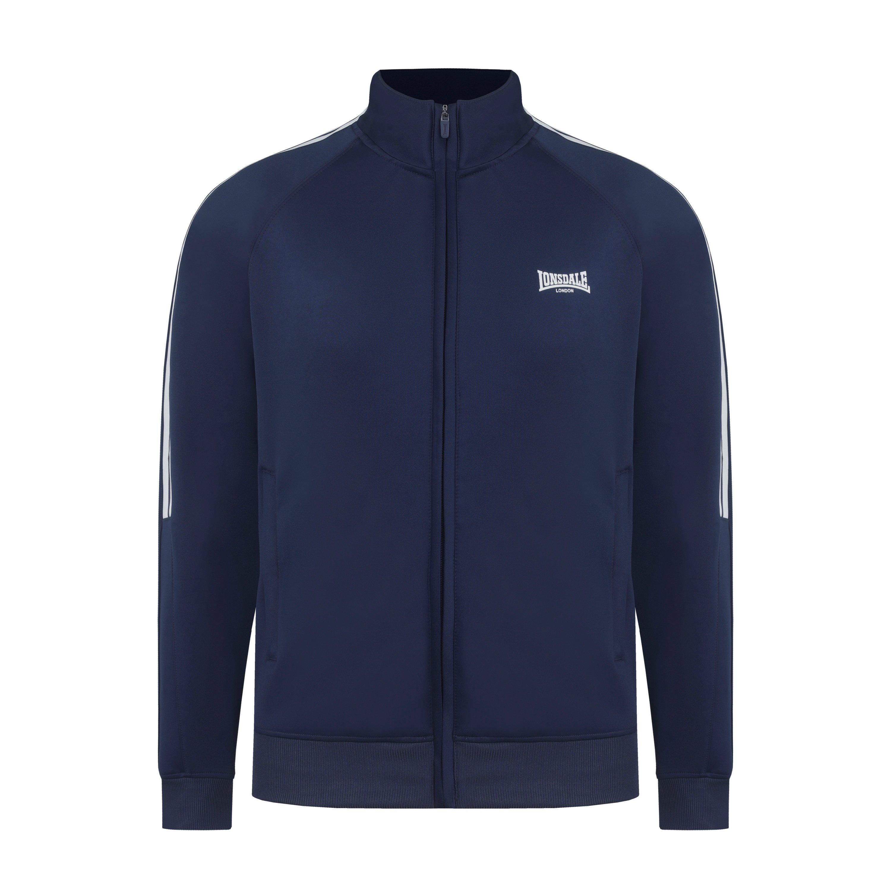 Navy - Lonsdale - 2 Stripe Track Top Mens - 1
