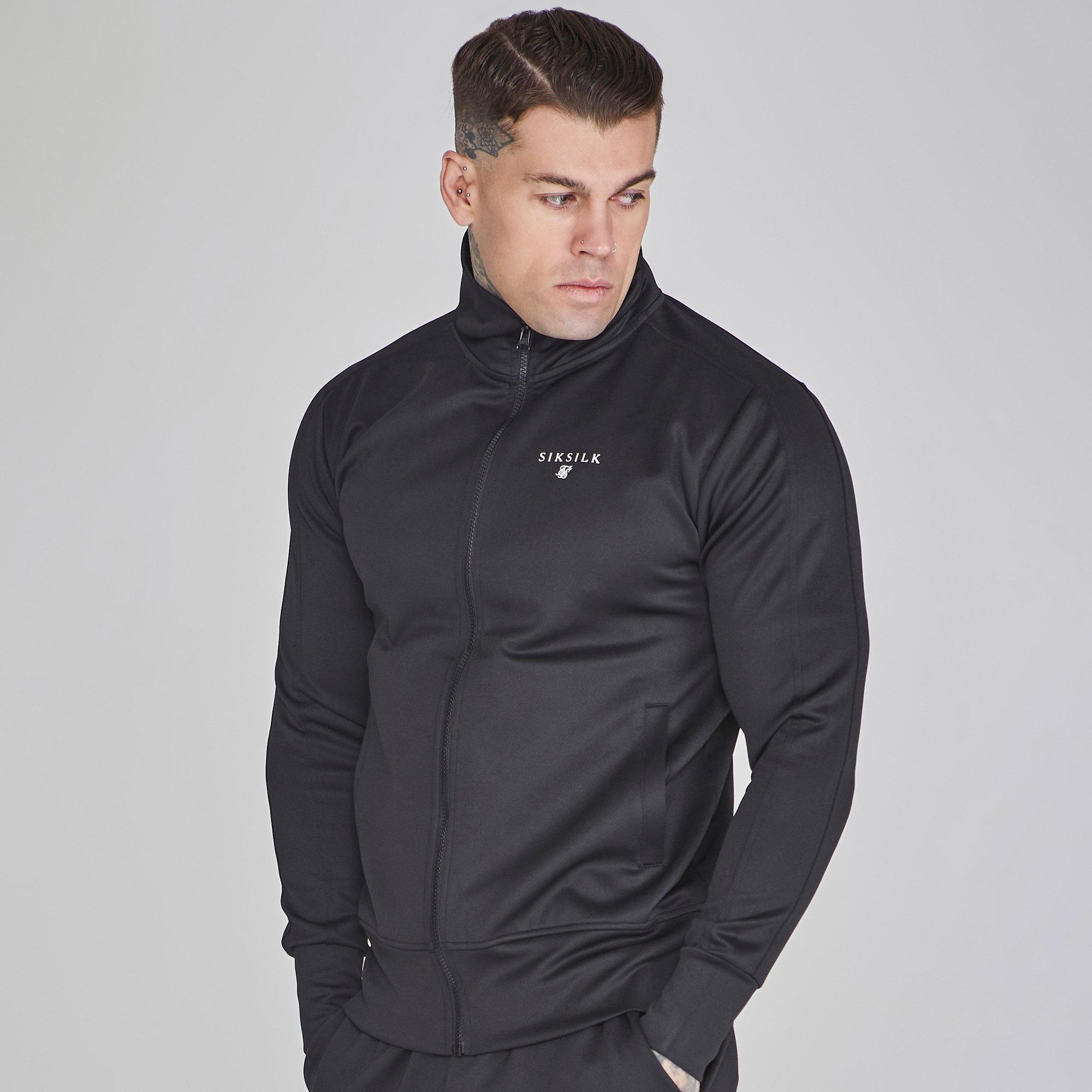 Siksilk Men's Silksilk Essential Poly Tracksuit Top - Black - Small