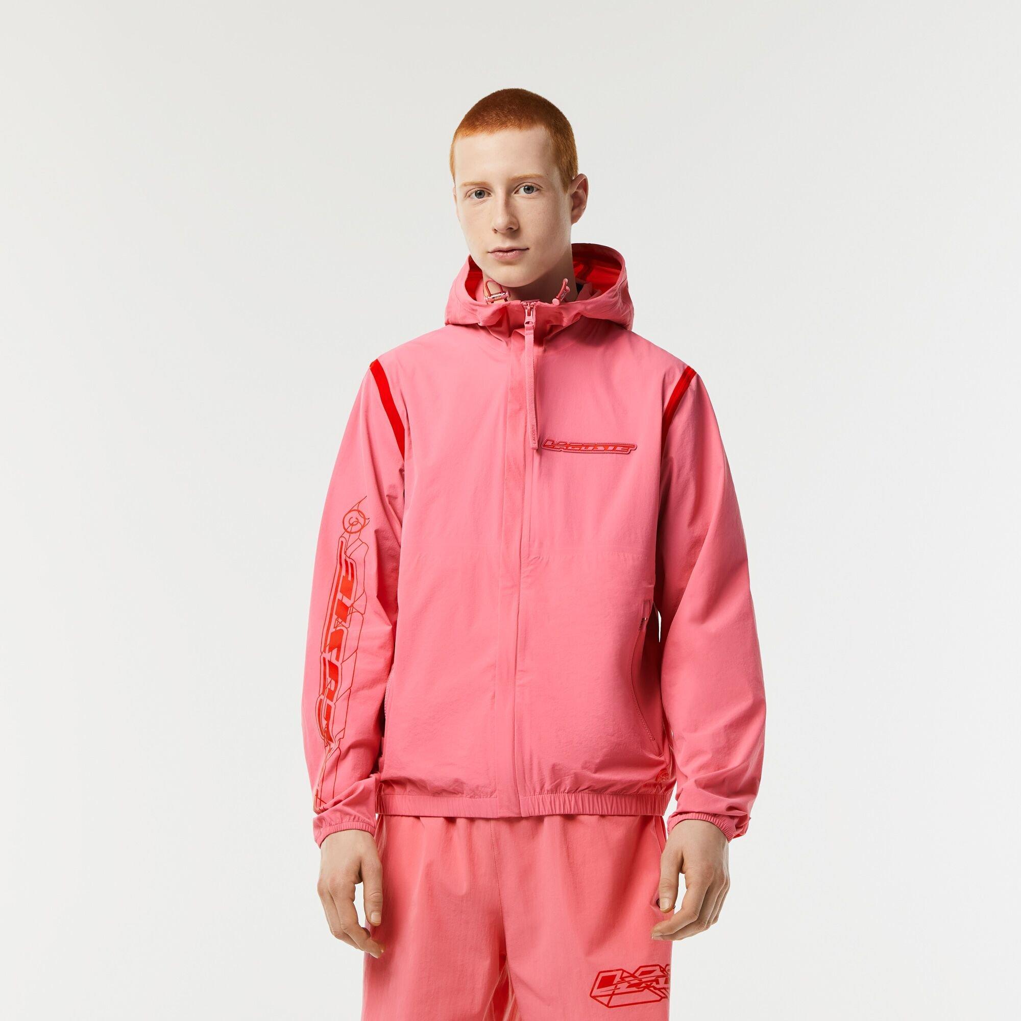 No.223 LACOSTE トラックジャケット☆pink×green☆ セール】 配色パイピングトラックパンツ （その他パンツ