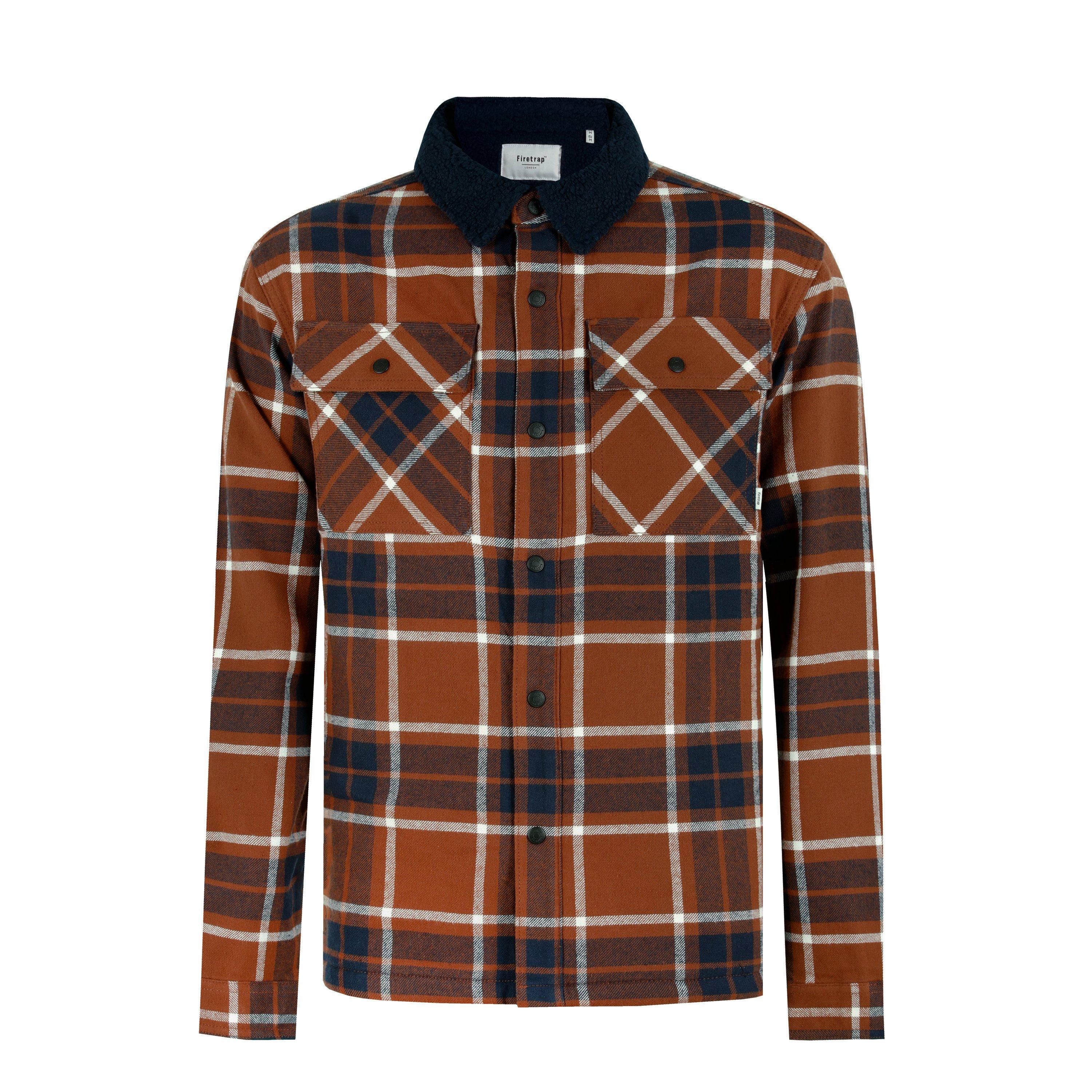 Firetrap | Borg Check Overshirt Mens | Patterned Shirt - Long Sleeve | USC