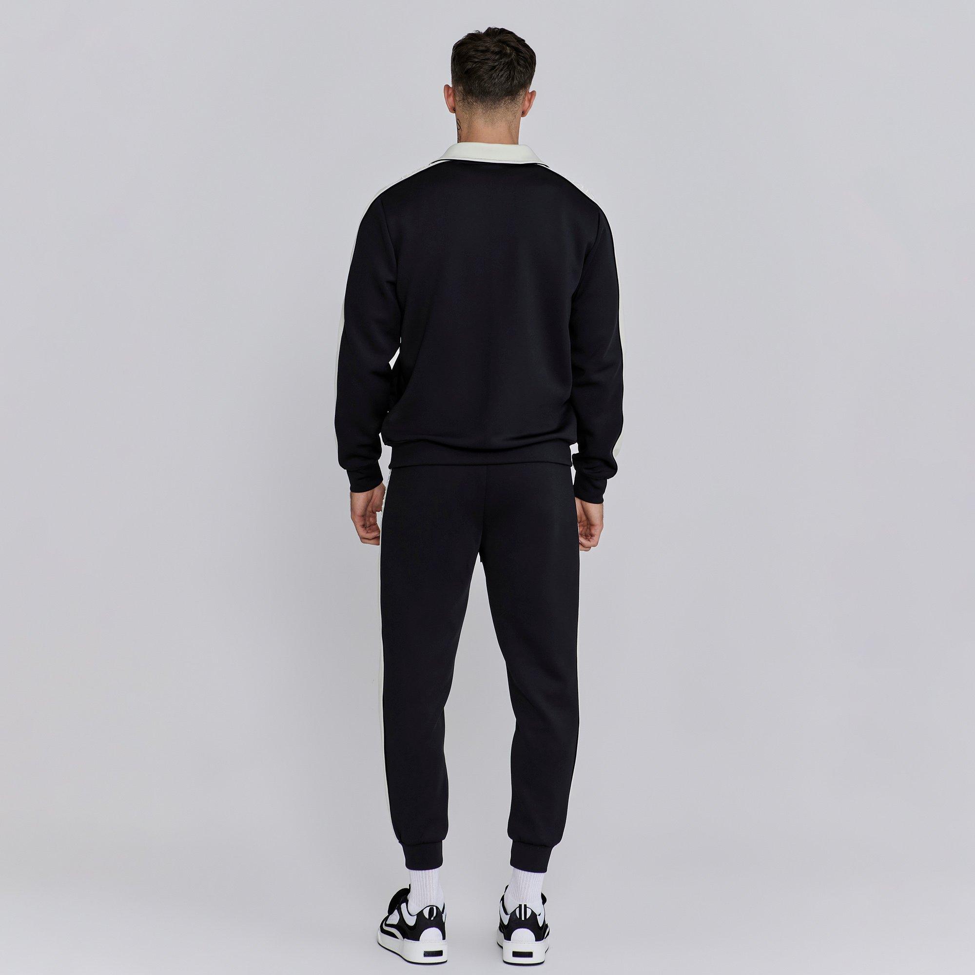 Black - SikSilk - Short-Sleeve Crest Tracksuit Top - 5
