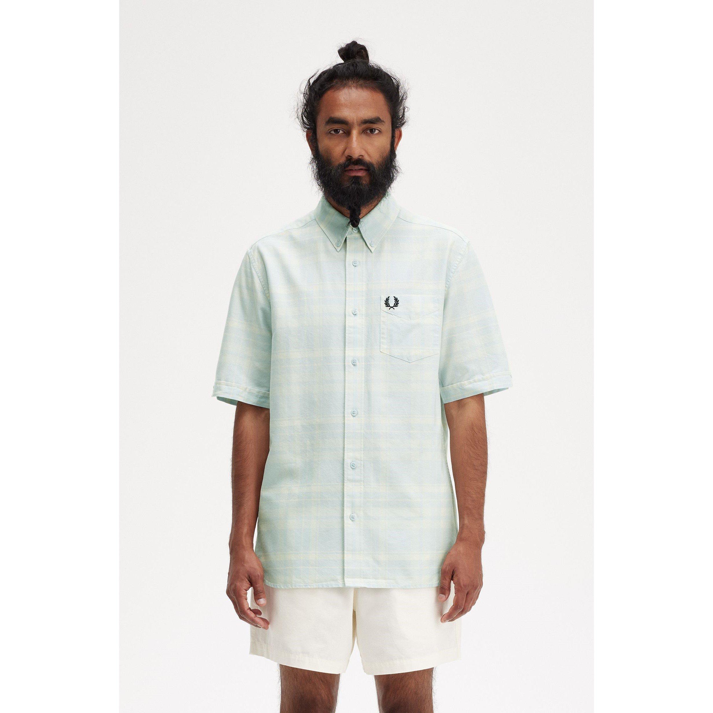 Light Ice R30 - Fred Perry - Men's Tartan Short-Sleeve Patterned Shirt - 3