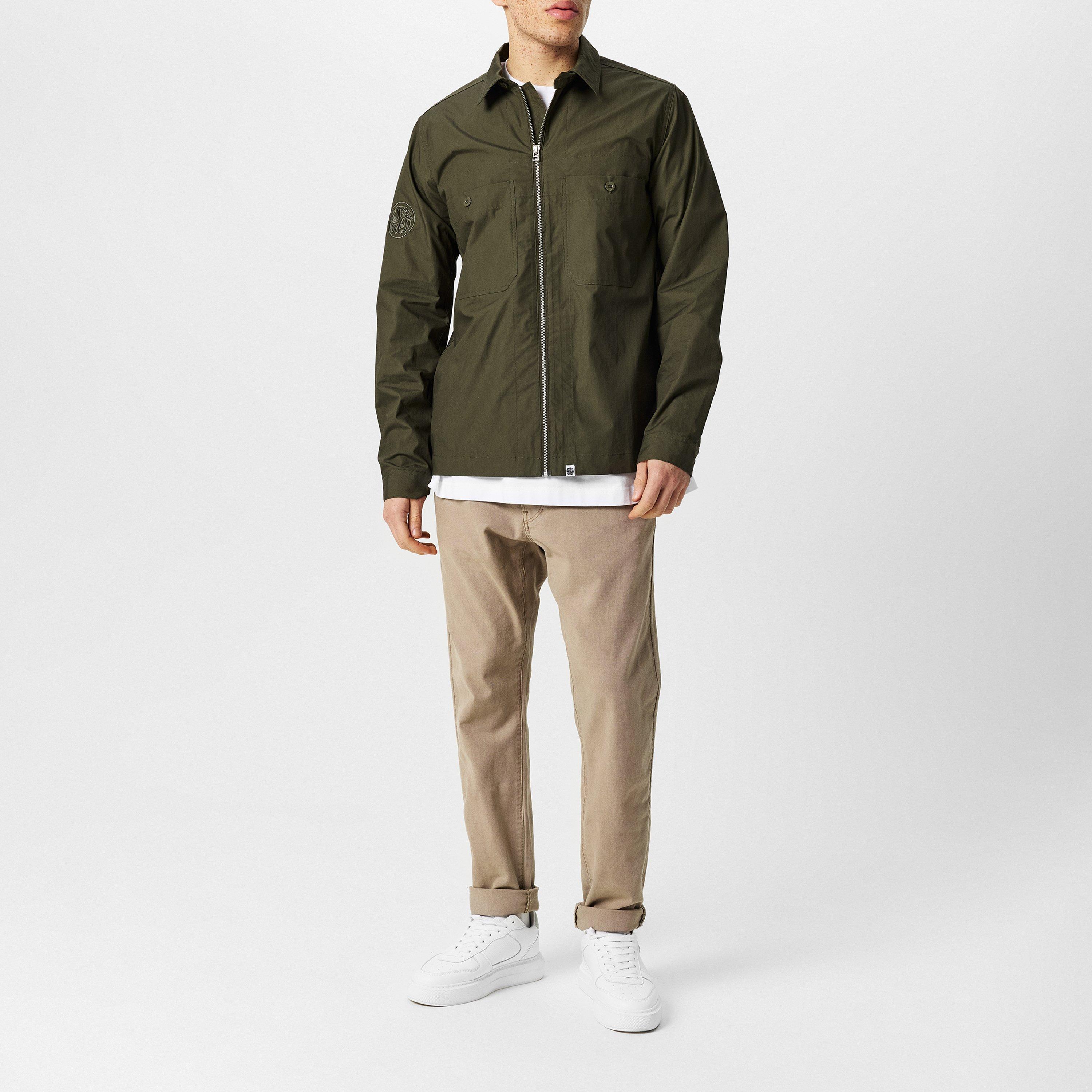 Khaki - Pretty Green - Men's Boston Tailored Fit Overshirt - 6