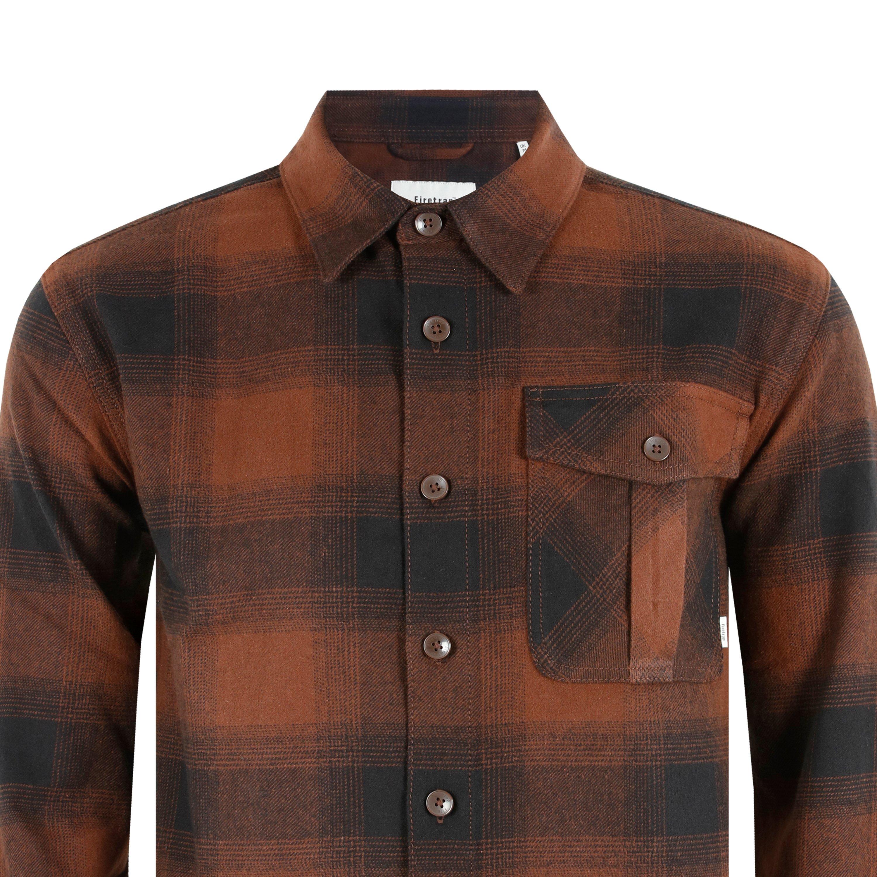 Tan Check - Firetrap - Check Shirt Mens - 3