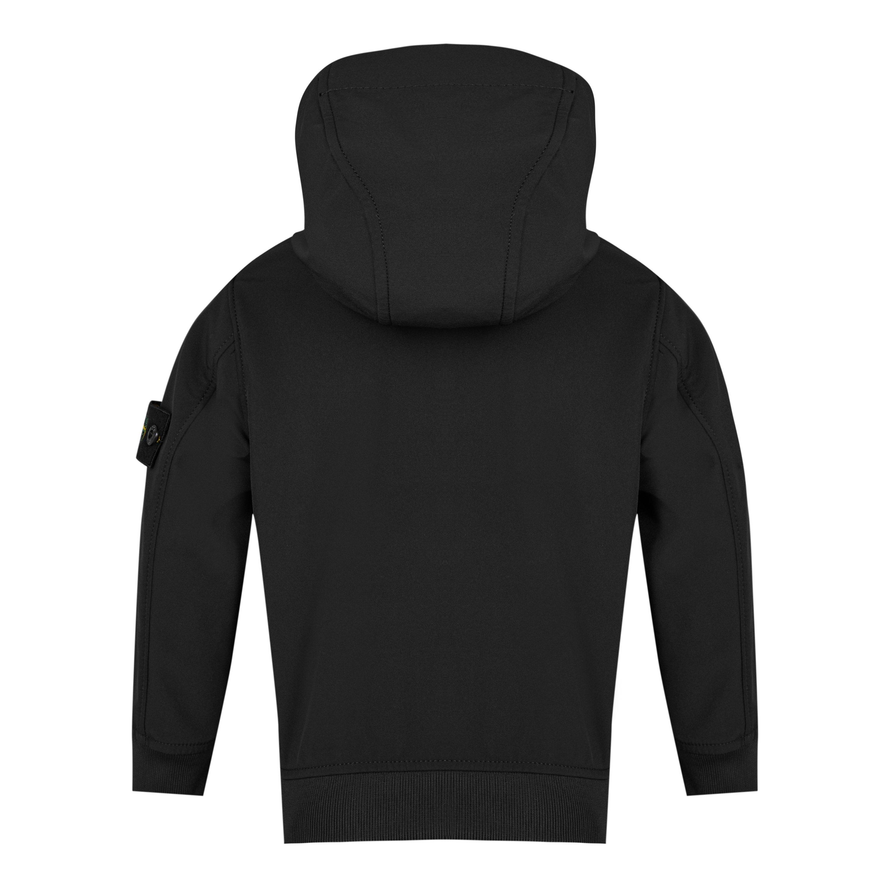 Black V0029 - Stone Island - Kids' Compass Hooded Full-Zip Softshell Jacket - 2