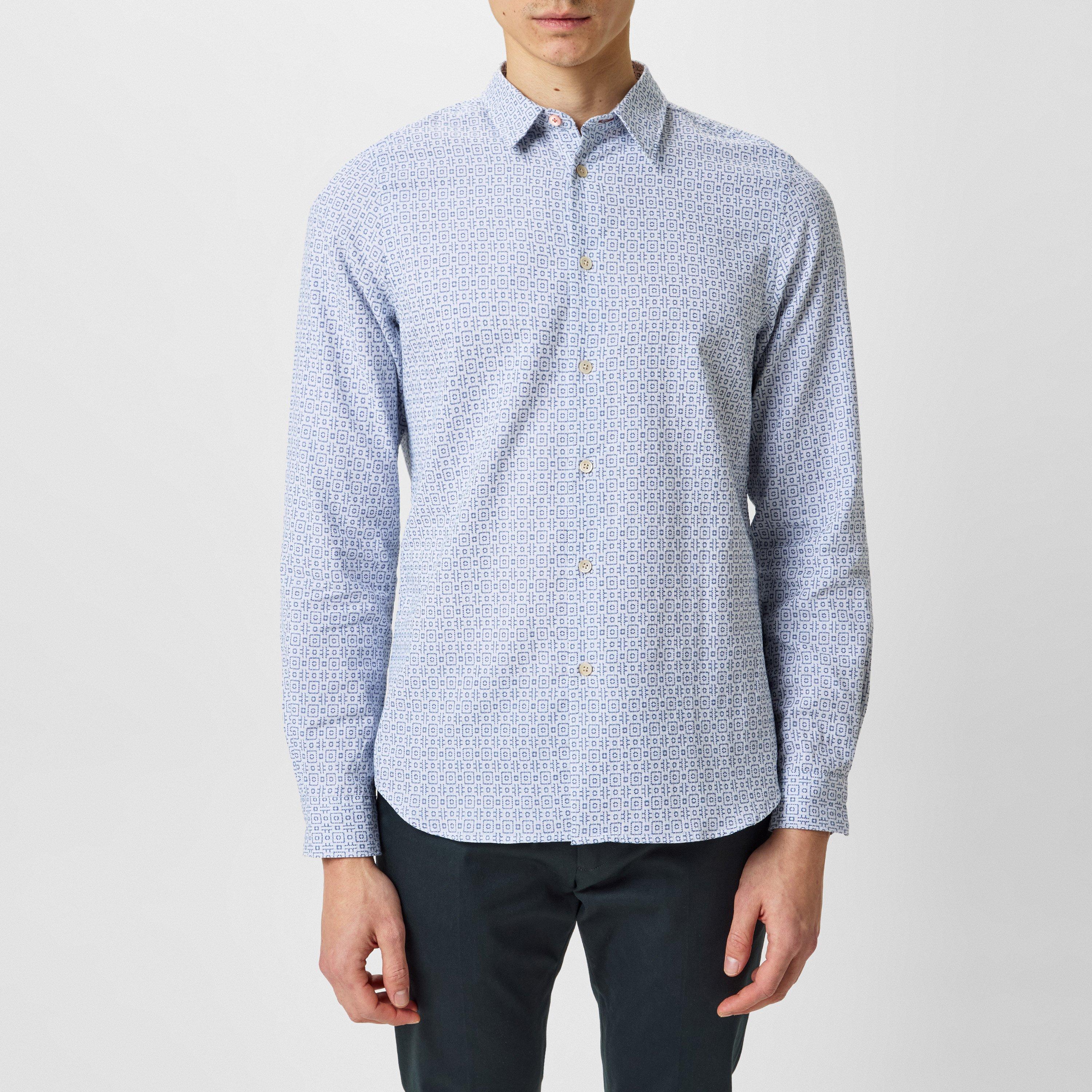 White 01 - PS Paul Smith - Men's Long-Sleeve Patterned Shirt - 1