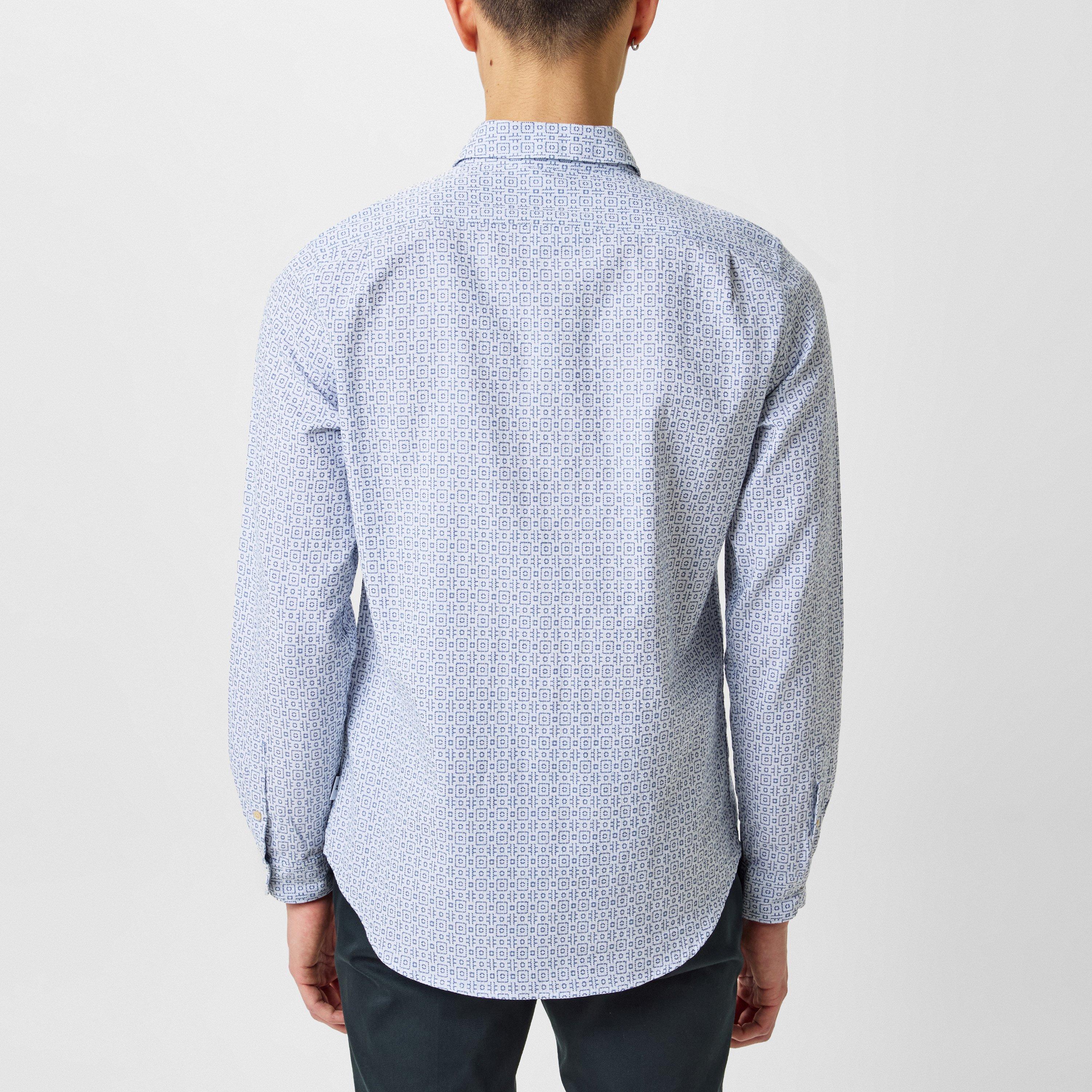 White 01 - PS Paul Smith - Men's Long-Sleeve Patterned Shirt - 3