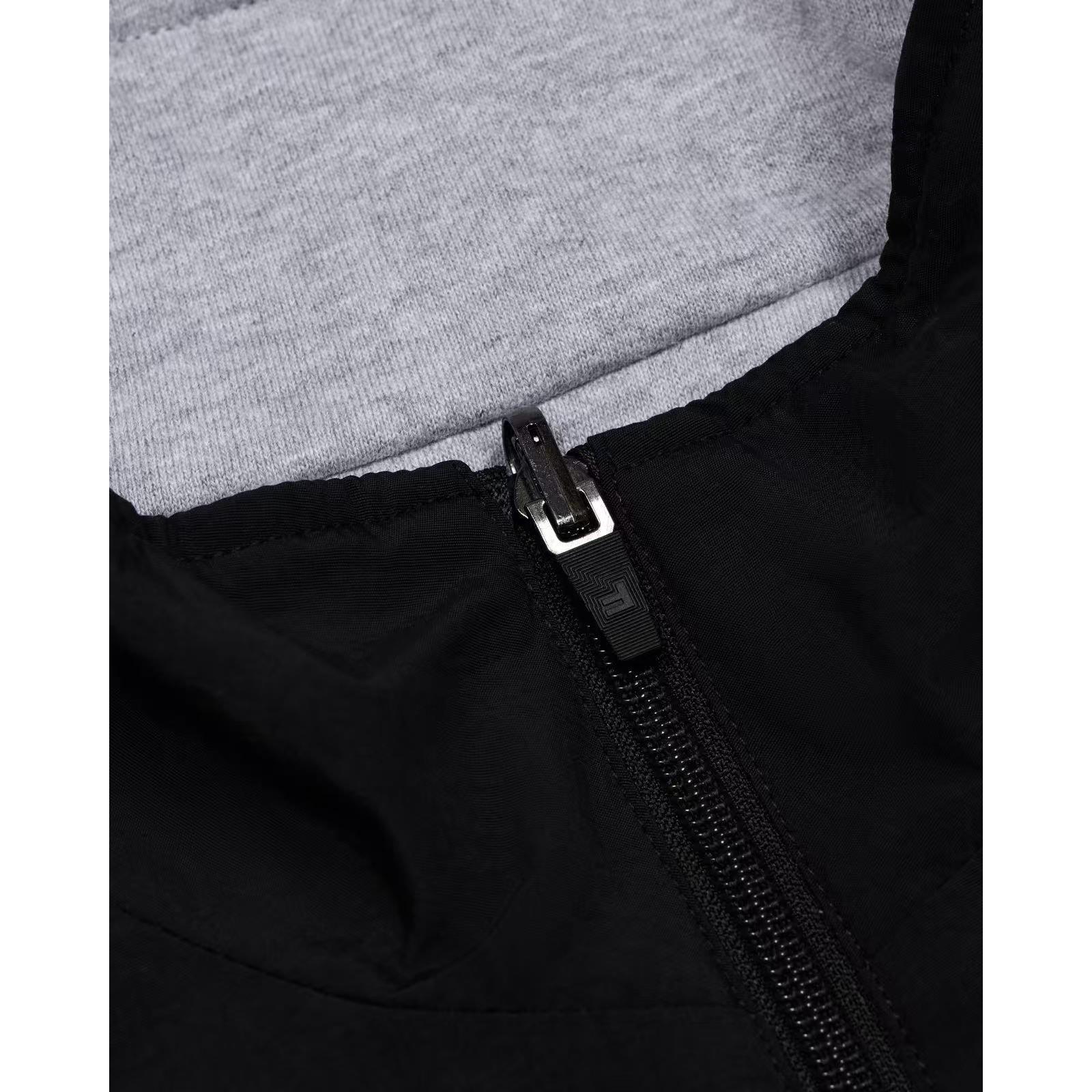 Black/Grey Marl - No Fear - Men's Reversible Track Jacket - 11