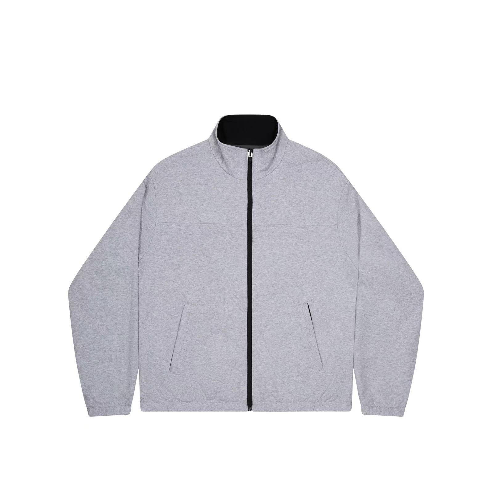 Black/Grey Marl - No Fear - Men's Reversible Track Jacket - 12