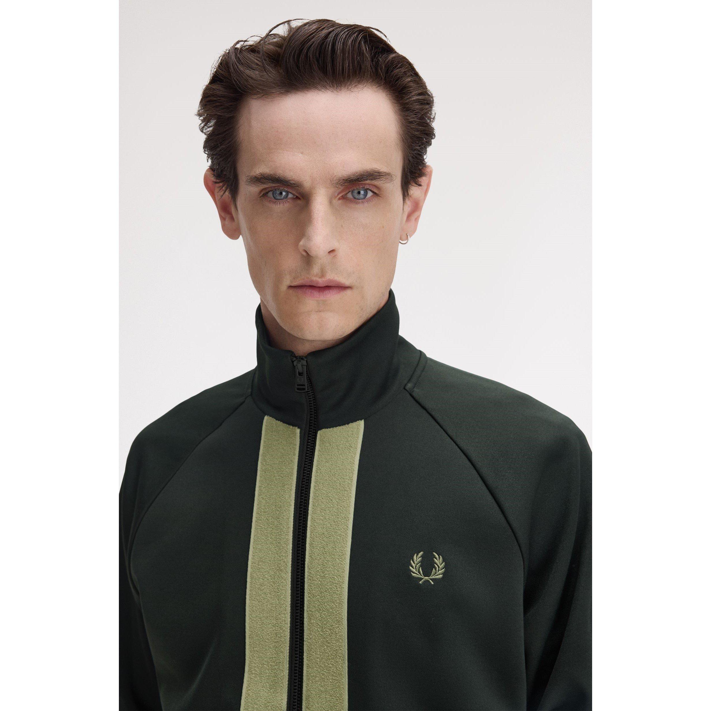 Night Green Q20 - Fred Perry - Men's Chenille Tracksuit Top - 3
