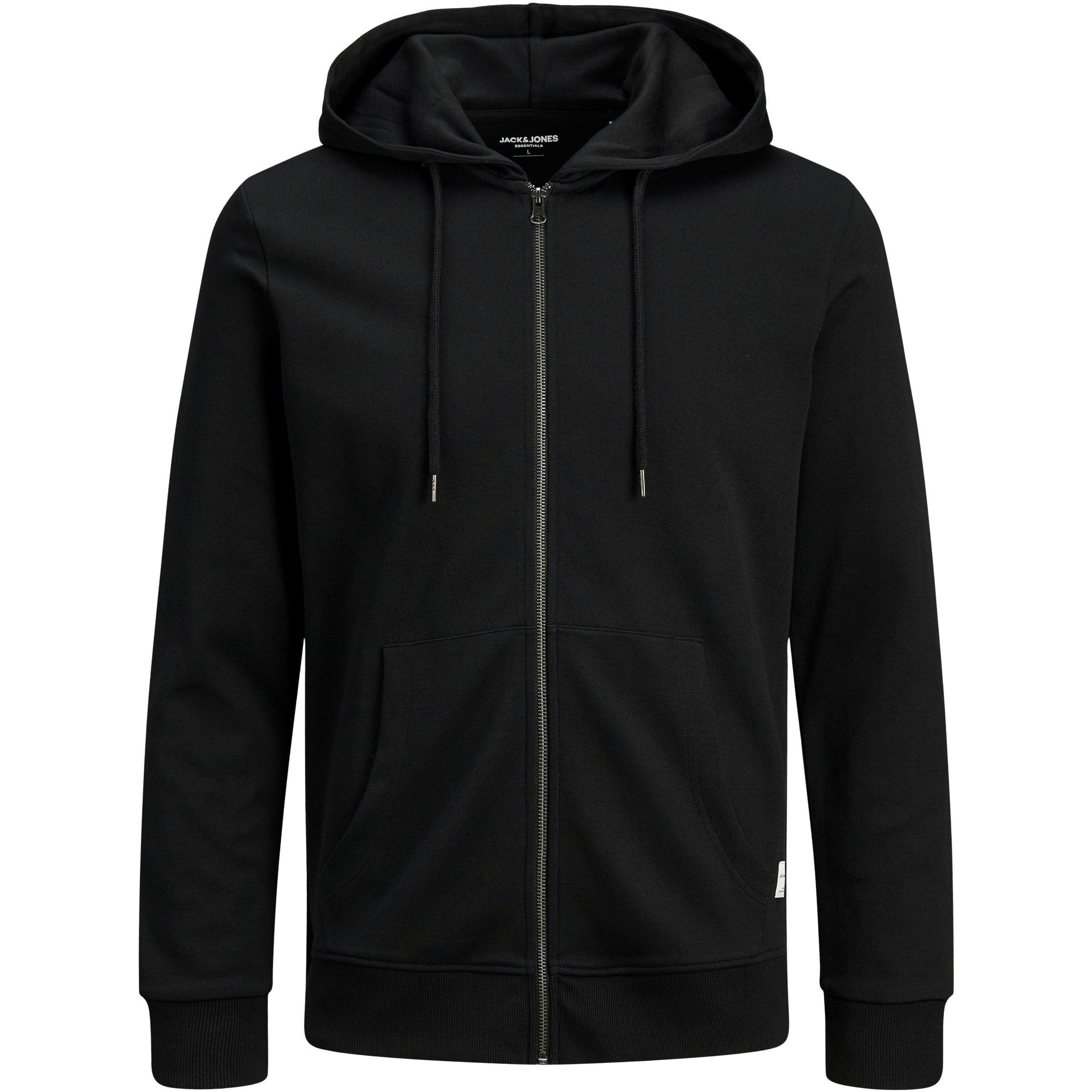 Jack And Jones Men's Basic Basic Zip Up Hoodie - Black - S