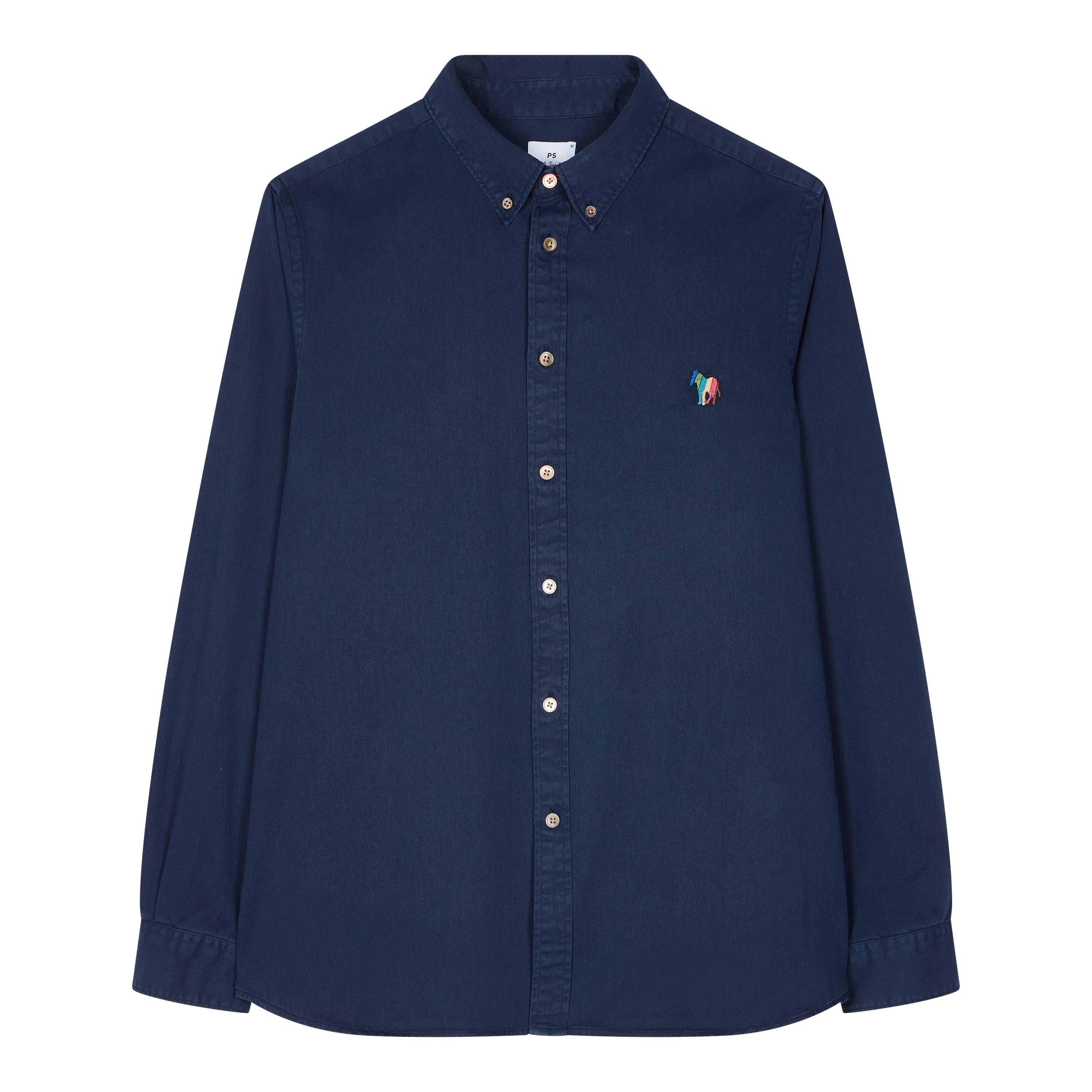 Navy 49 - PS Paul Smith - Men's Zebra Long-Sleeve Plain Shirt - 4