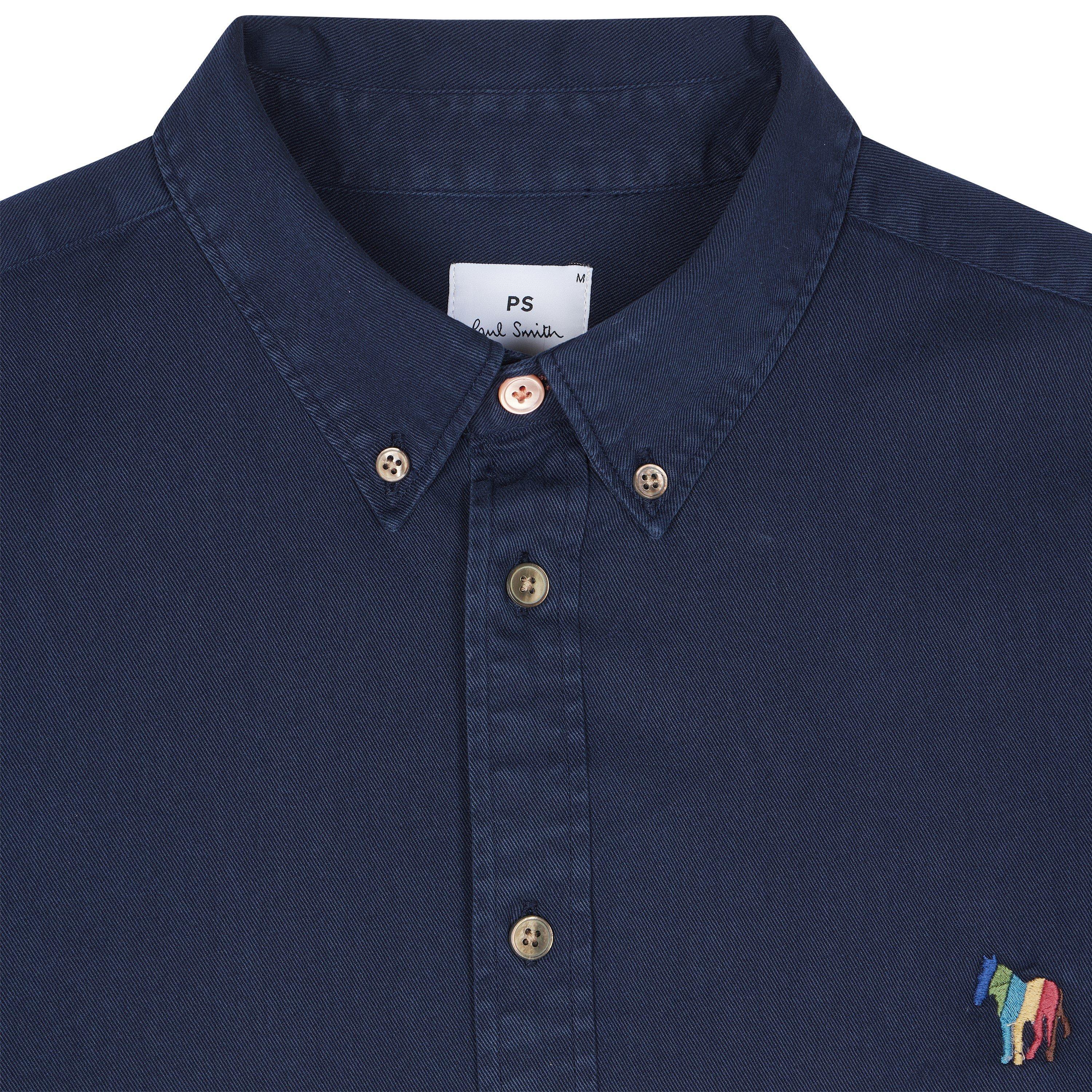 Navy 49 - PS Paul Smith - Men's Zebra Long-Sleeve Plain Shirt - 8