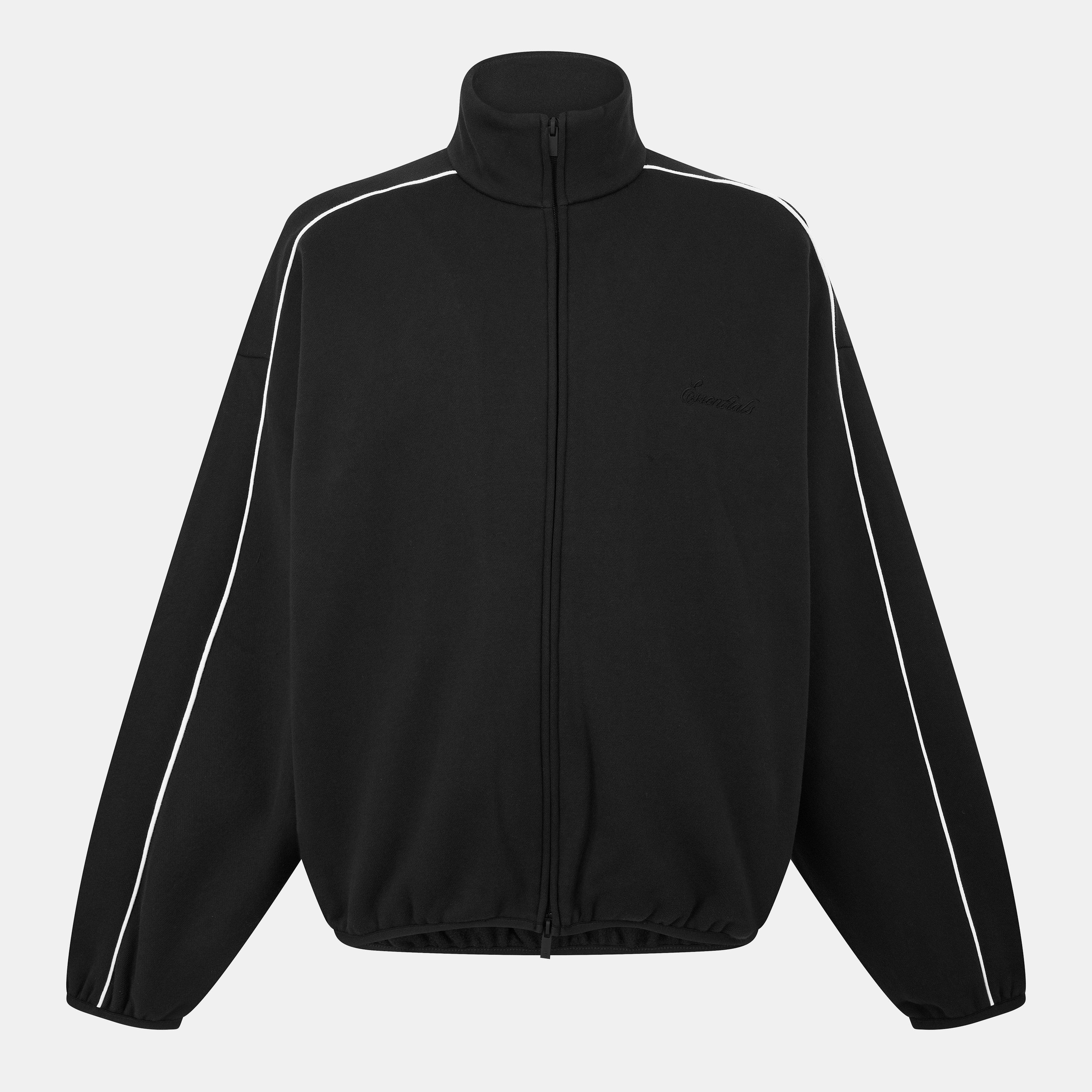 Black/White - Fear Of God Essentials - Men's Fleece Relaxed Fit Zip Tracksuit Top - 1