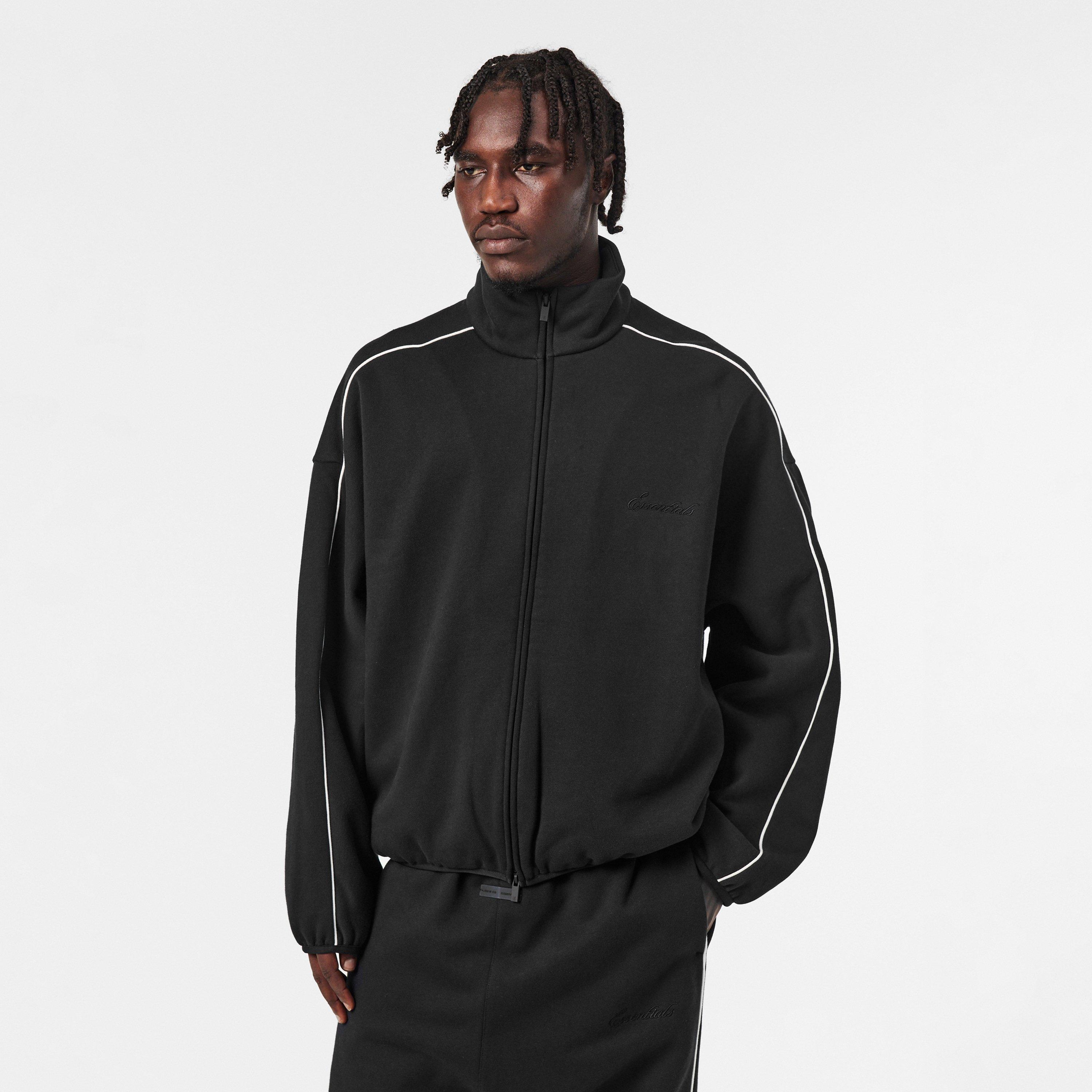 Black/White - Fear Of God Essentials - Men's Fleece Tracksuit Top - 3