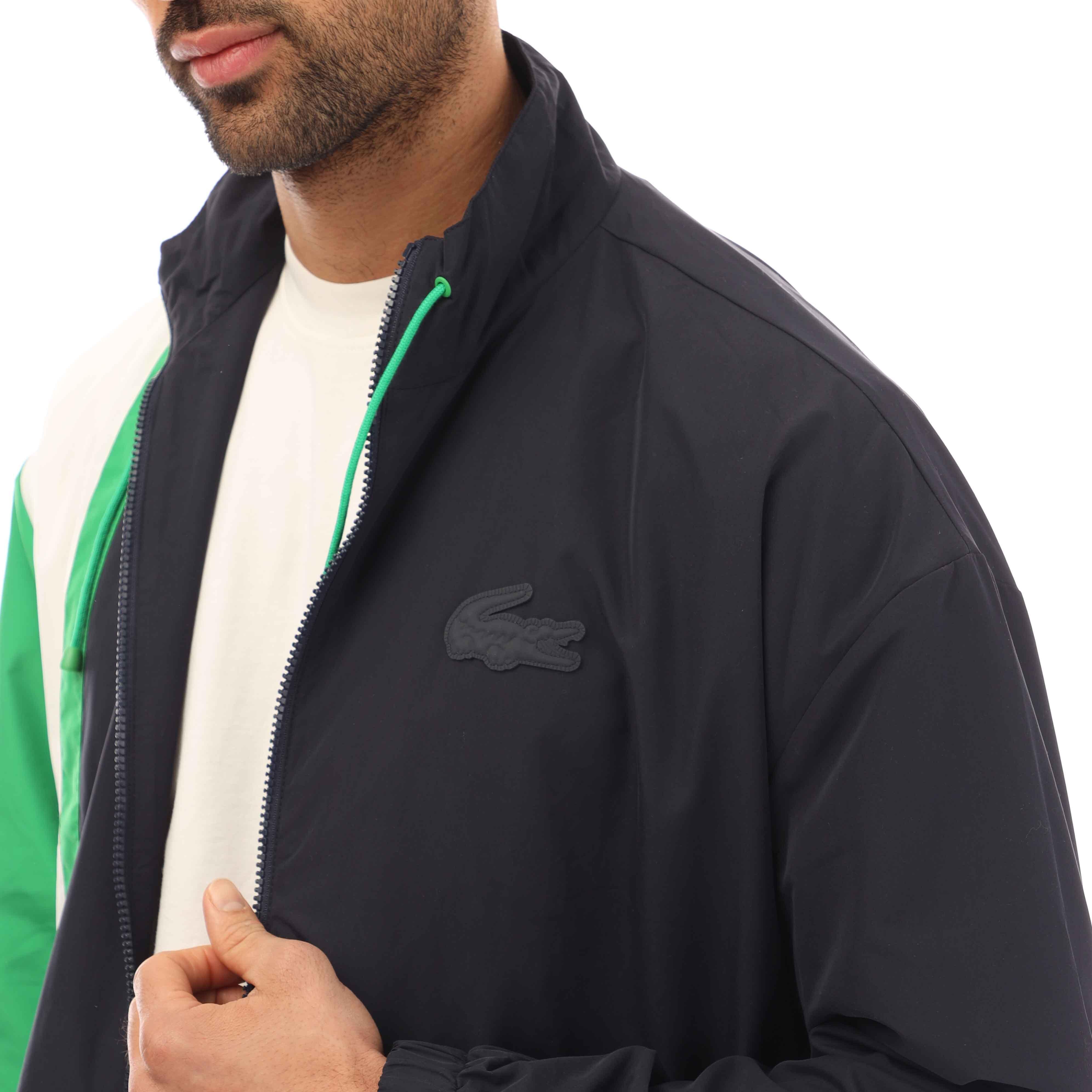 Abysm/Flour - Lacoste - Men's Lightweight Water Resistant Colourblock Zipped Tracksuit Top - 6